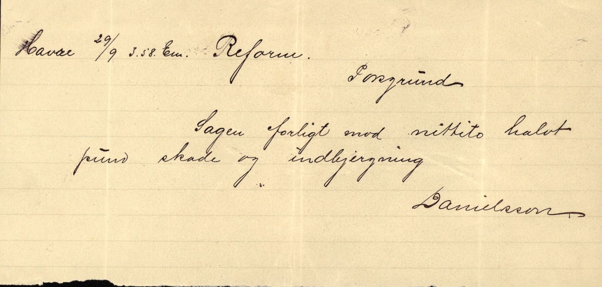 Pa 63 - Østlandske skibsassuranceforening, VEMU/A-1079/G/Ga/L0020/0005: Havaridokumenter / Johannes Rød, Ocean, Saphir, 1887, p. 14