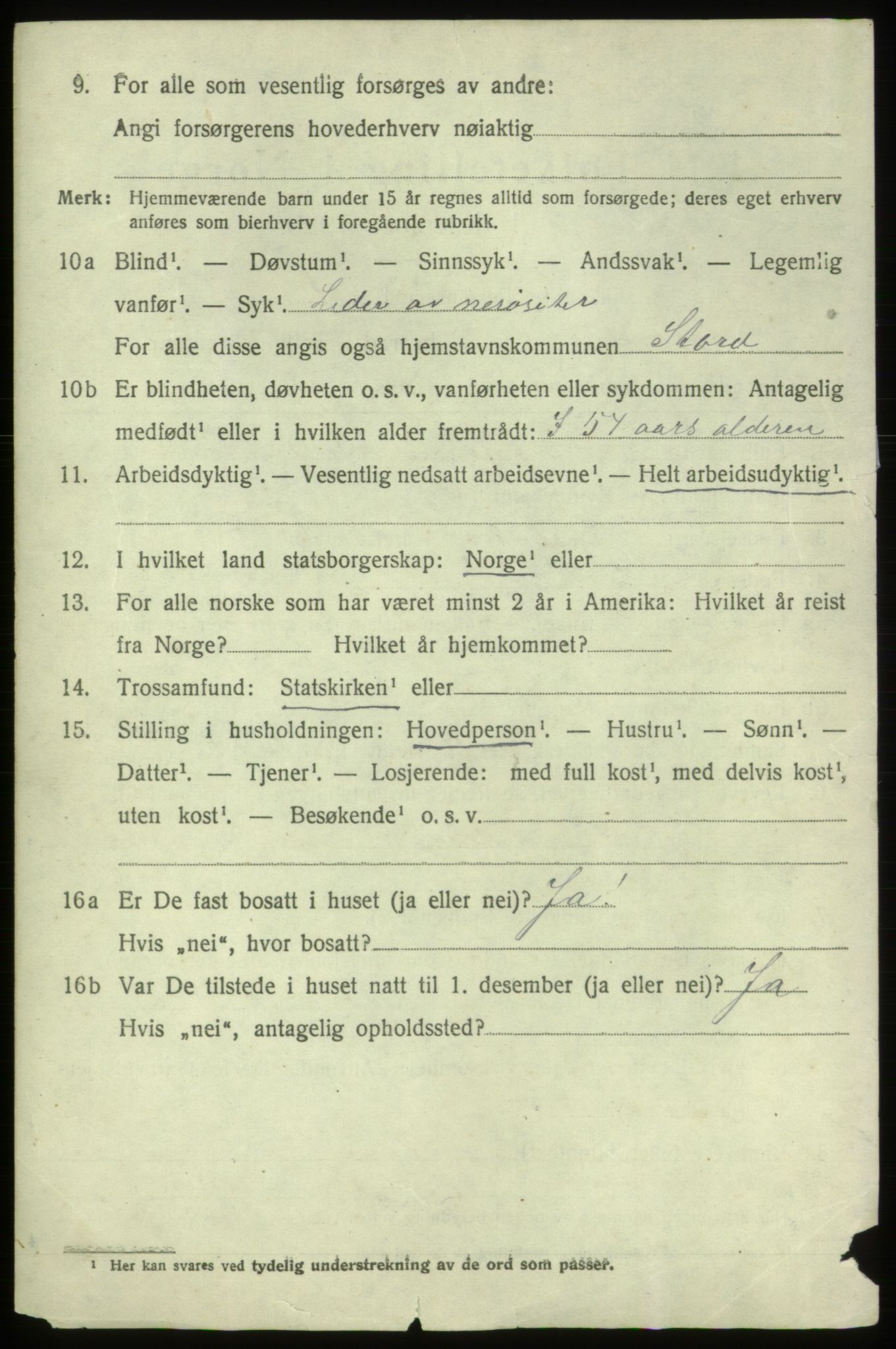 SAB, 1920 census for Stord, 1920, p. 8206