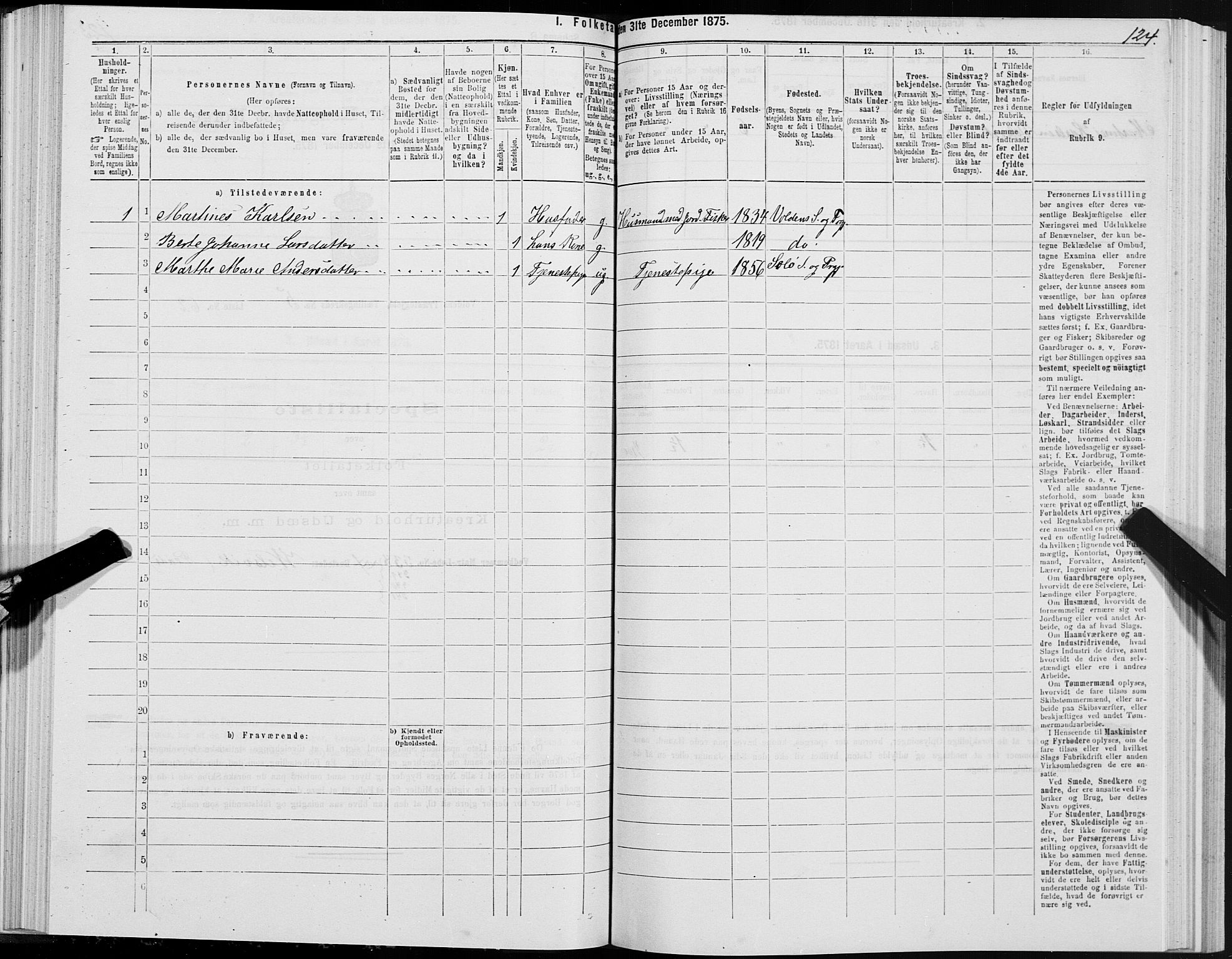 SAT, 1875 census for 1519P Volda, 1875, p. 4124