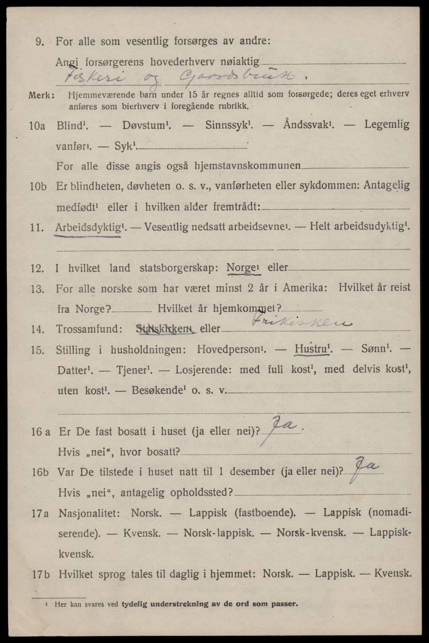 SAT, 1920 census for Flakstad, 1920, p. 2146