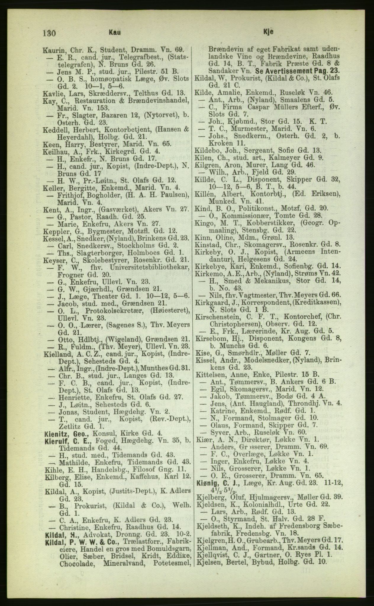 Kristiania/Oslo adressebok, PUBL/-, 1883, p. 130