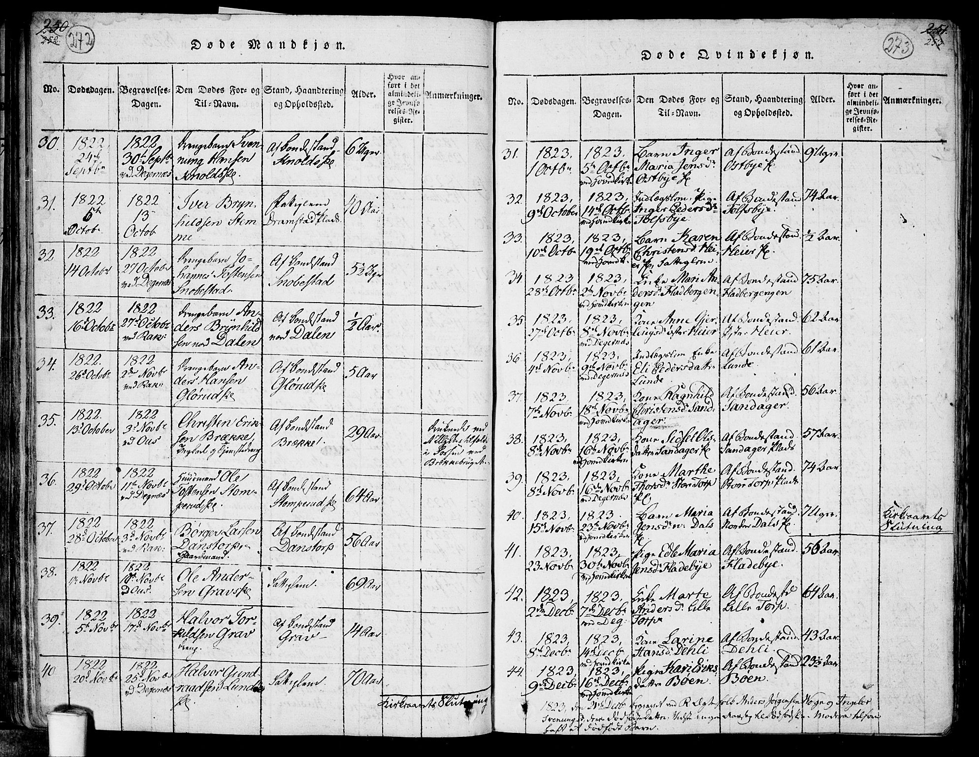 Rakkestad prestekontor Kirkebøker, AV/SAO-A-2008/F/Fa/L0006: Parish register (official) no. I 6, 1814-1824, p. 272-273