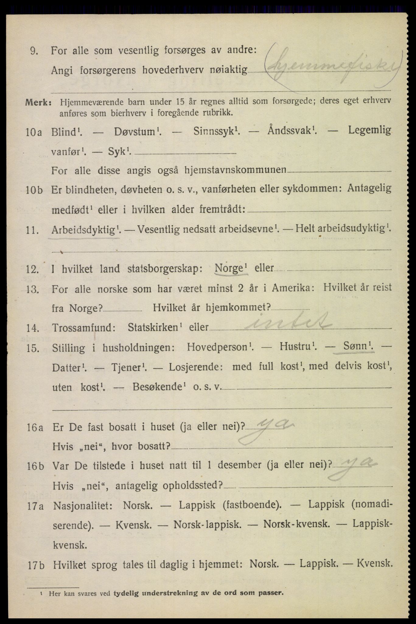 SAT, 1920 census for Hadsel, 1920, p. 5087