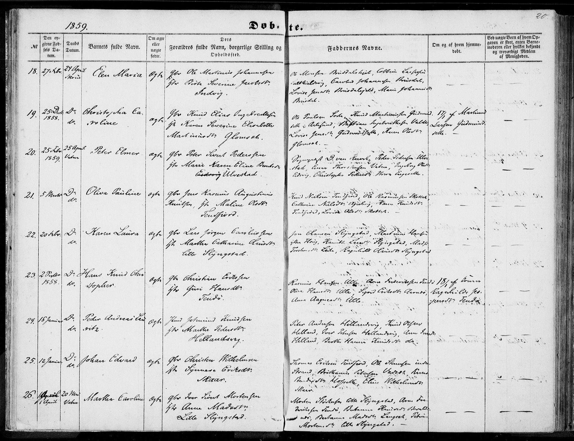 Ministerialprotokoller, klokkerbøker og fødselsregistre - Møre og Romsdal, AV/SAT-A-1454/524/L0354: Parish register (official) no. 524A06, 1857-1863, p. 20