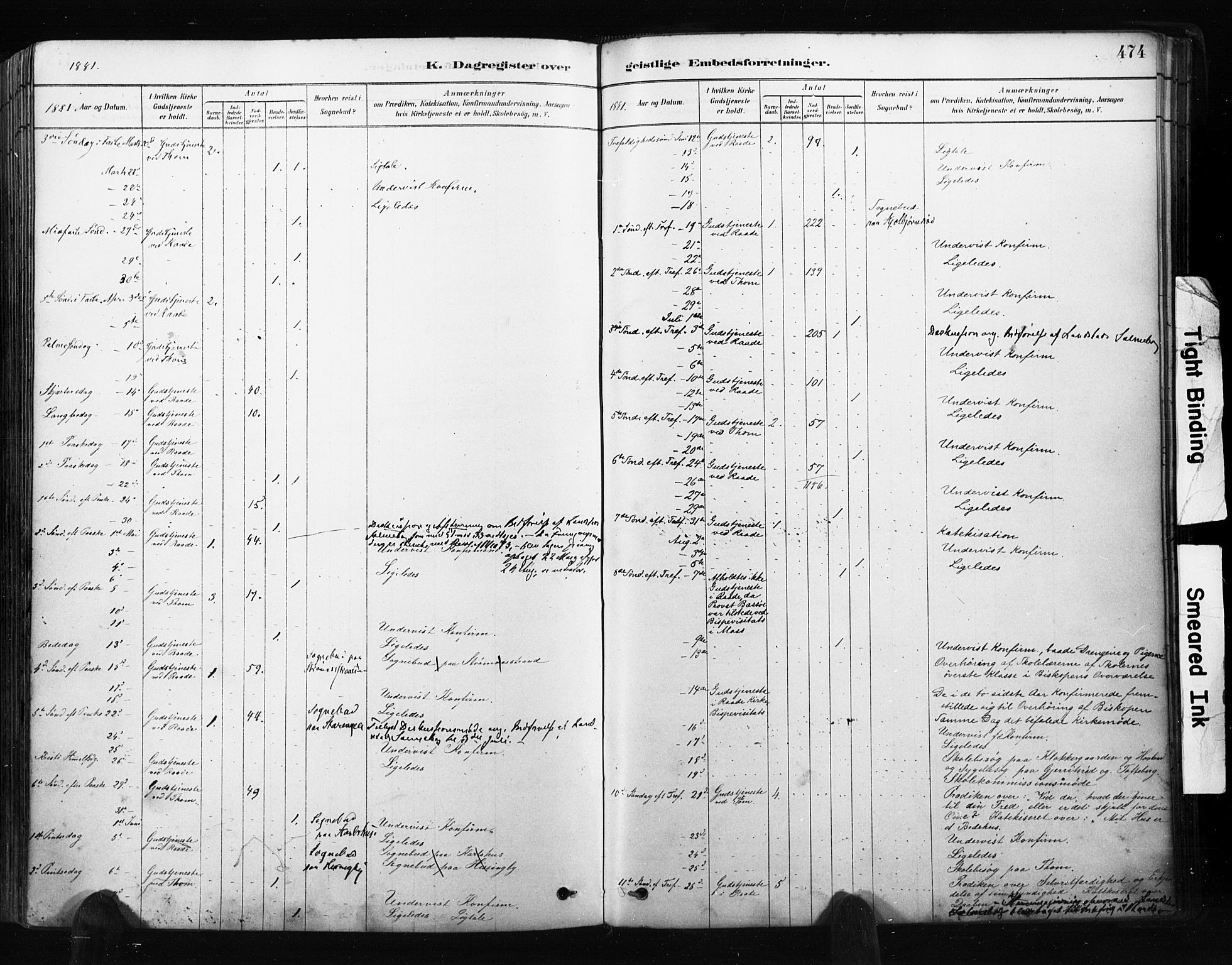 Råde prestekontor kirkebøker, AV/SAO-A-2009/F/Fa/L0007: Parish register (official) no. 7, 1878-1902, p. 474