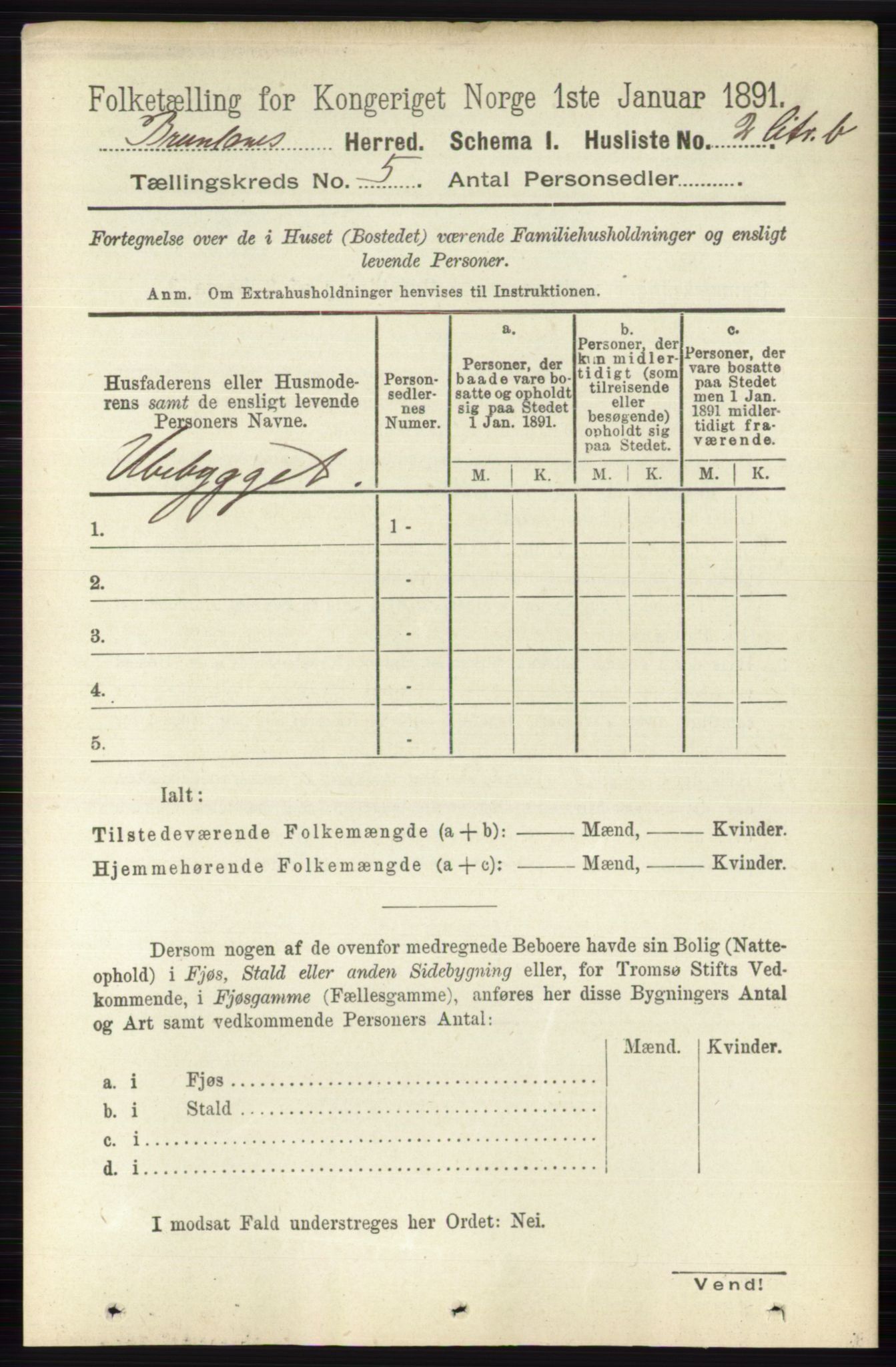 RA, 1891 census for 0726 Brunlanes, 1891, p. 2169