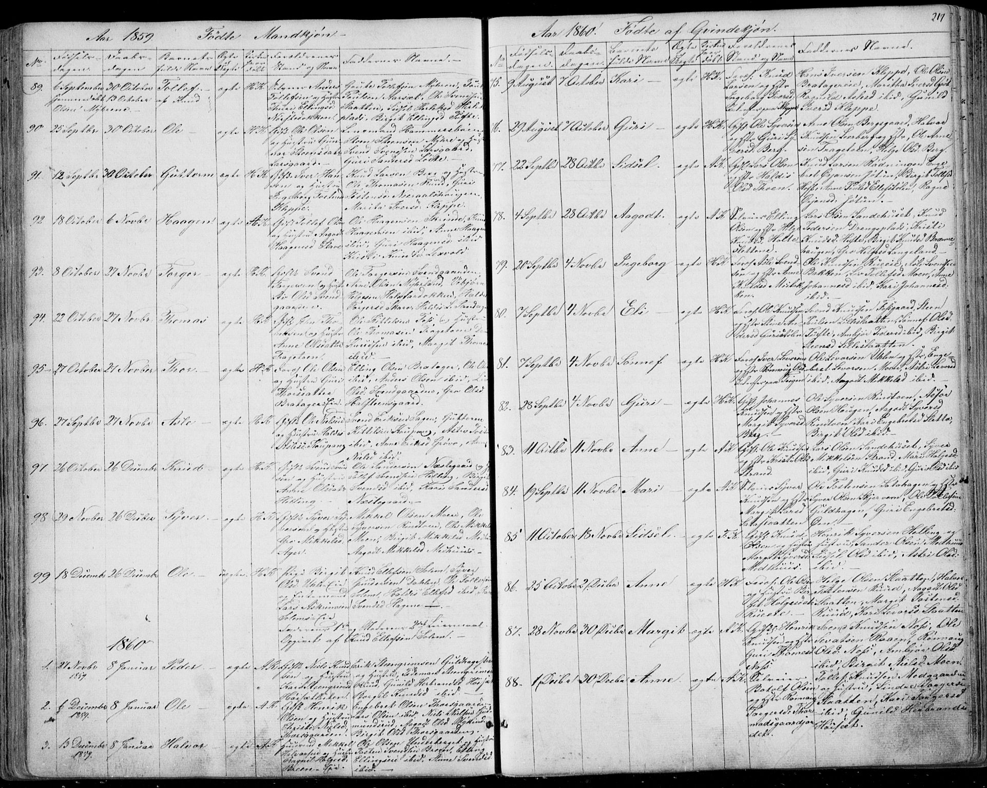 Ål kirkebøker, AV/SAKO-A-249/F/Fa/L0006: Parish register (official) no. I 6, 1849-1864, p. 217