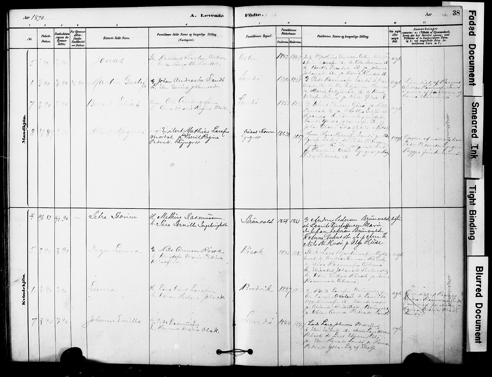 Ministerialprotokoller, klokkerbøker og fødselsregistre - Møre og Romsdal, AV/SAT-A-1454/561/L0729: Parish register (official) no. 561A03, 1878-1900, p. 38