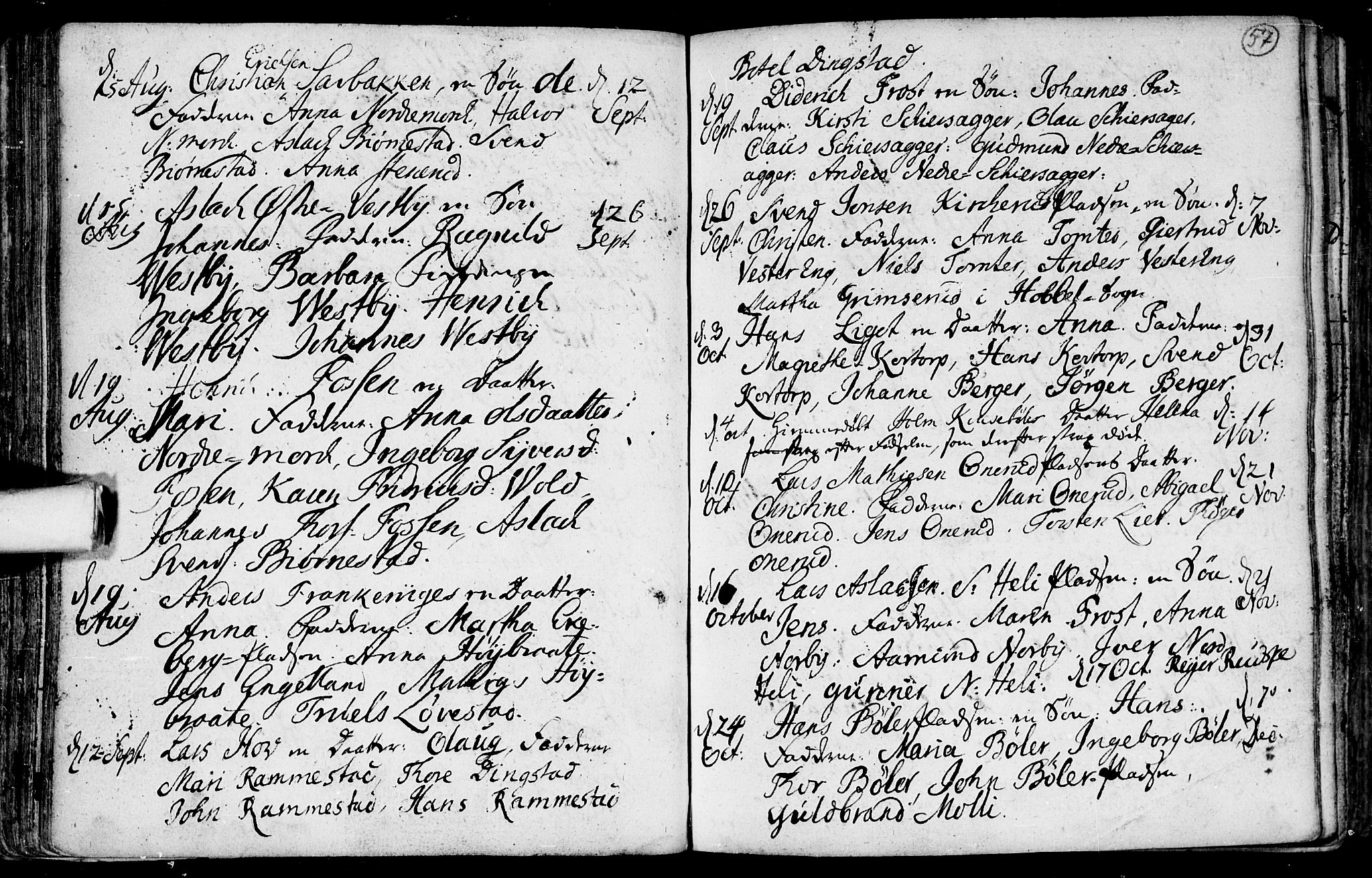 Spydeberg prestekontor Kirkebøker, AV/SAO-A-10924/F/Fa/L0002: Parish register (official) no. I 2, 1739-1780, p. 57