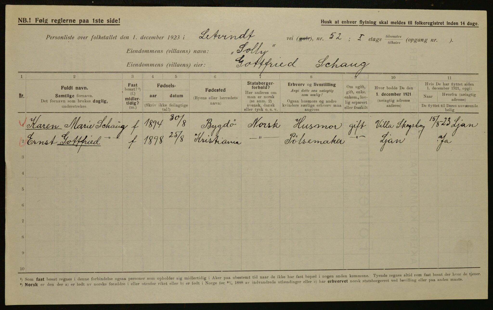 , Municipal Census 1923 for Aker, 1923, p. 14350