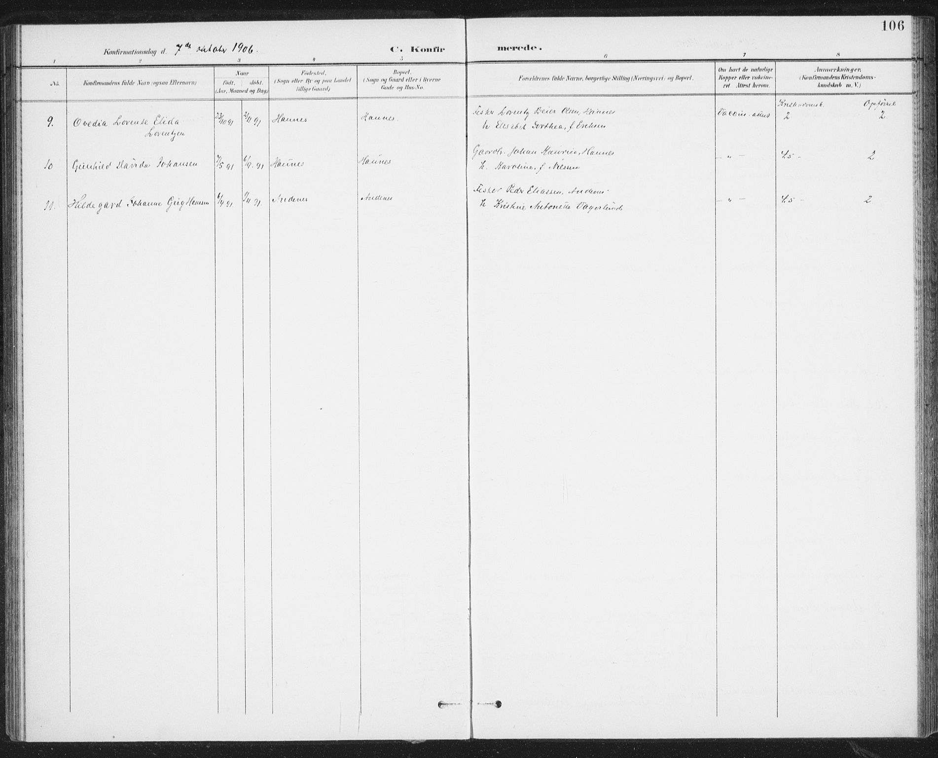 Ministerialprotokoller, klokkerbøker og fødselsregistre - Nordland, AV/SAT-A-1459/899/L1437: Parish register (official) no. 899A05, 1897-1908, p. 106