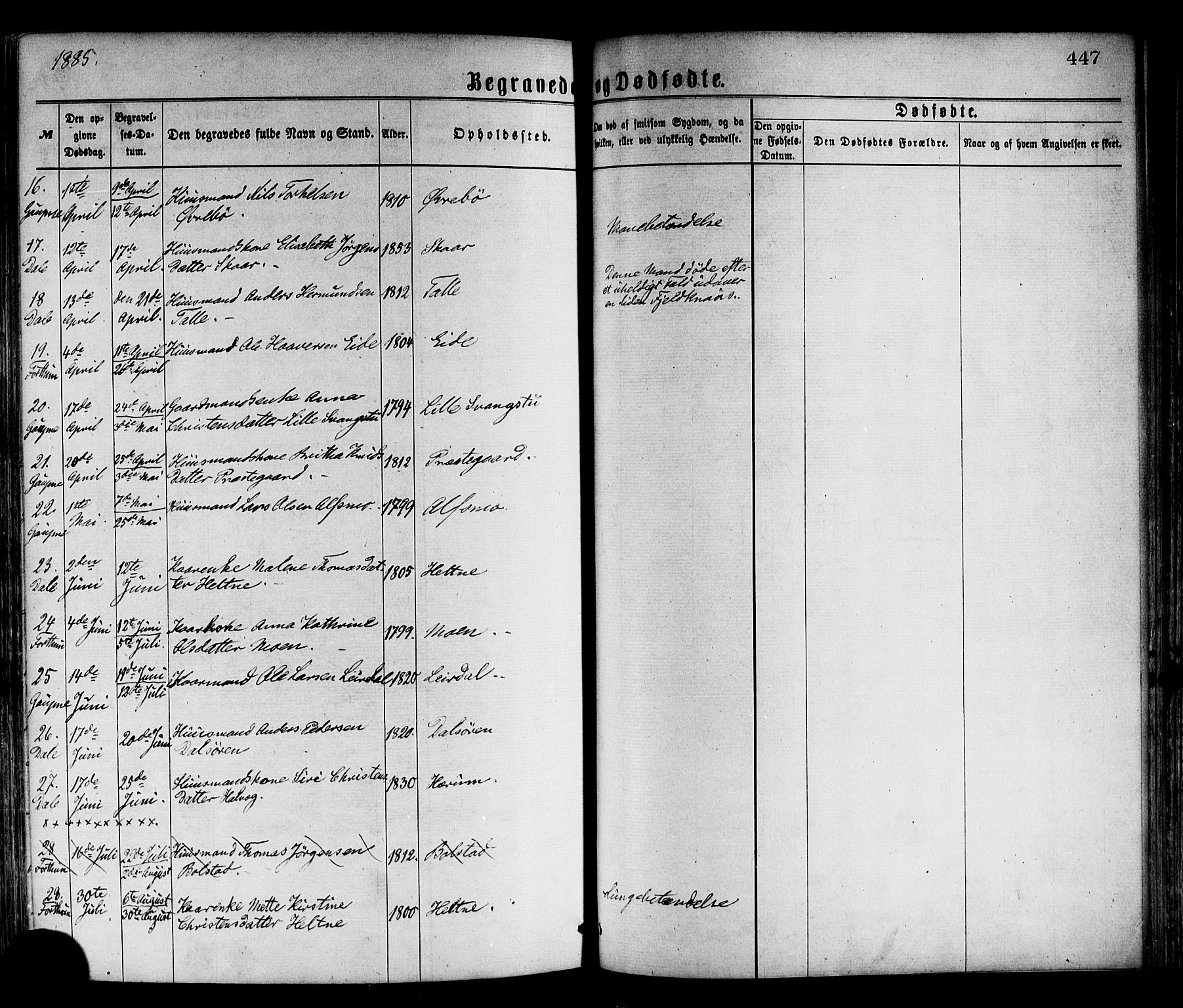 Luster sokneprestembete, AV/SAB-A-81101/H/Haa/Haaa/L0010: Parish register (official) no. A 10, 1871-1886, p. 447