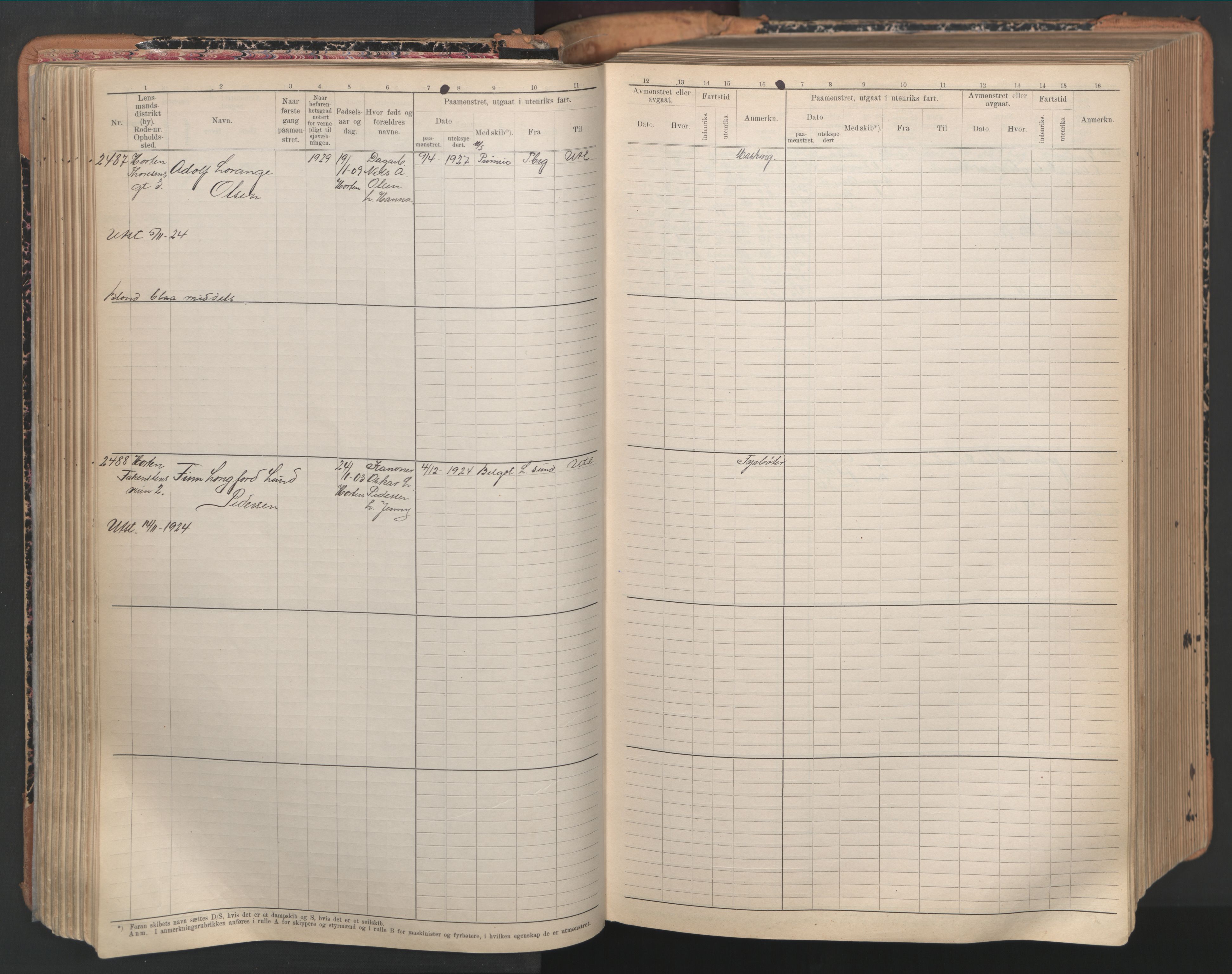 Horten innrulleringskontor, AV/SAKO-A-785/F/Fc/L0008: Hovedrulle, 1920-1948, p. 152