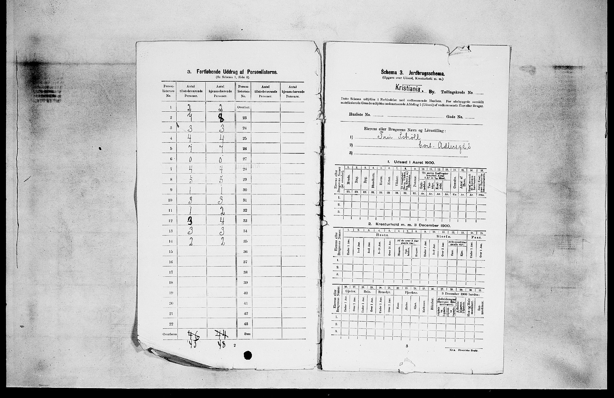 SAO, 1900 census for Kristiania, 1900, p. 8406