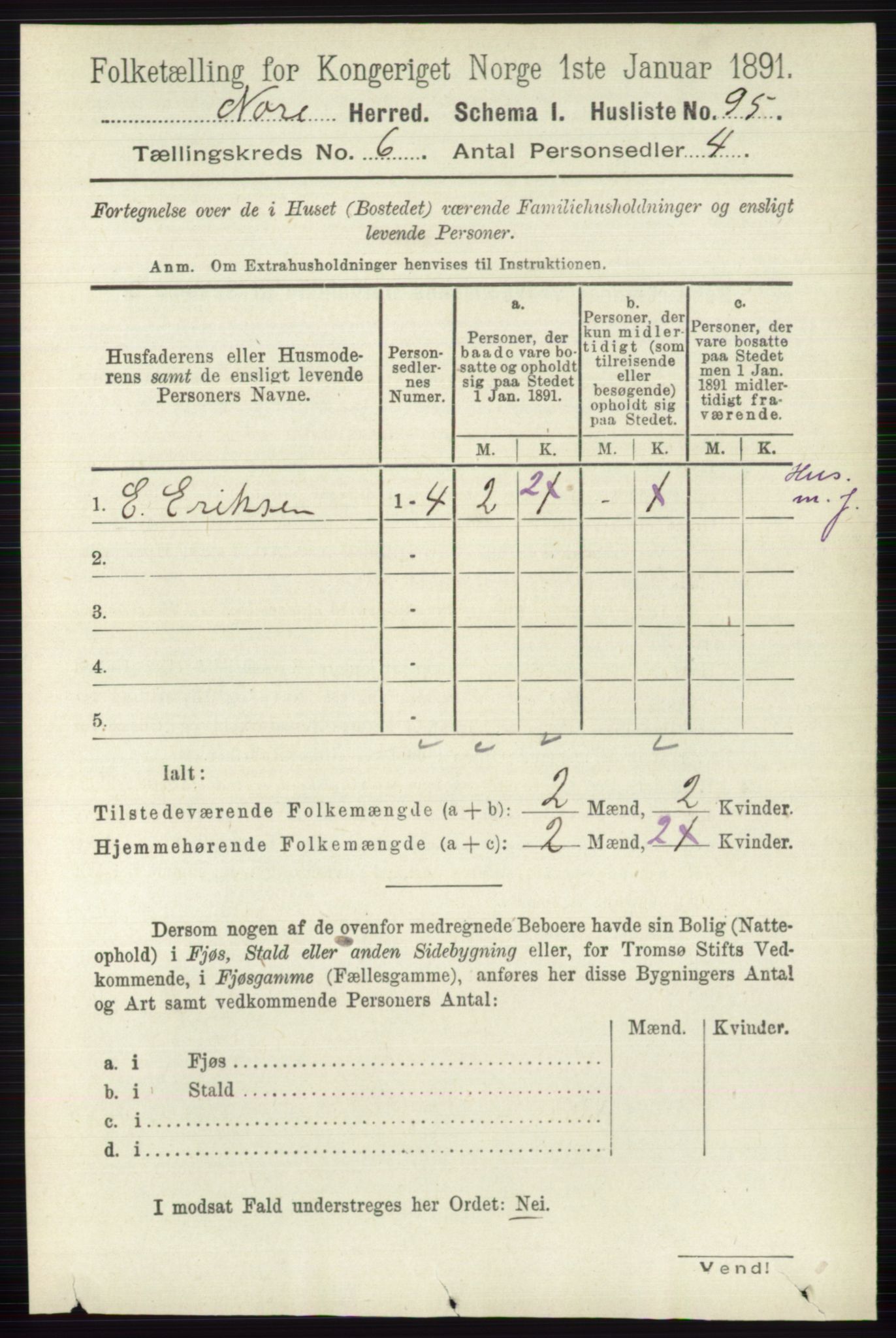 RA, 1891 census for 0633 Nore, 1891, p. 1955