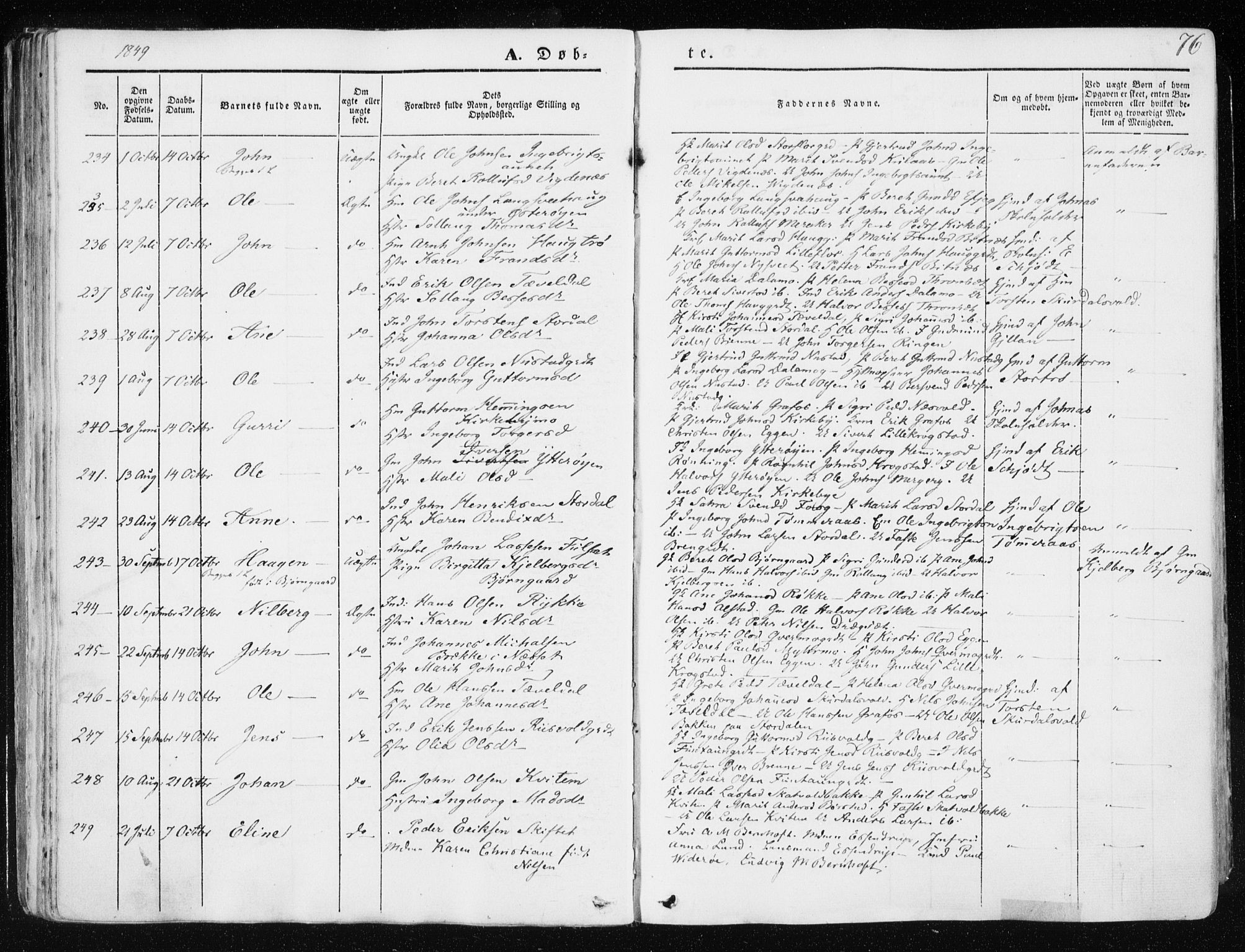 Ministerialprotokoller, klokkerbøker og fødselsregistre - Nord-Trøndelag, SAT/A-1458/709/L0074: Parish register (official) no. 709A14, 1845-1858, p. 76