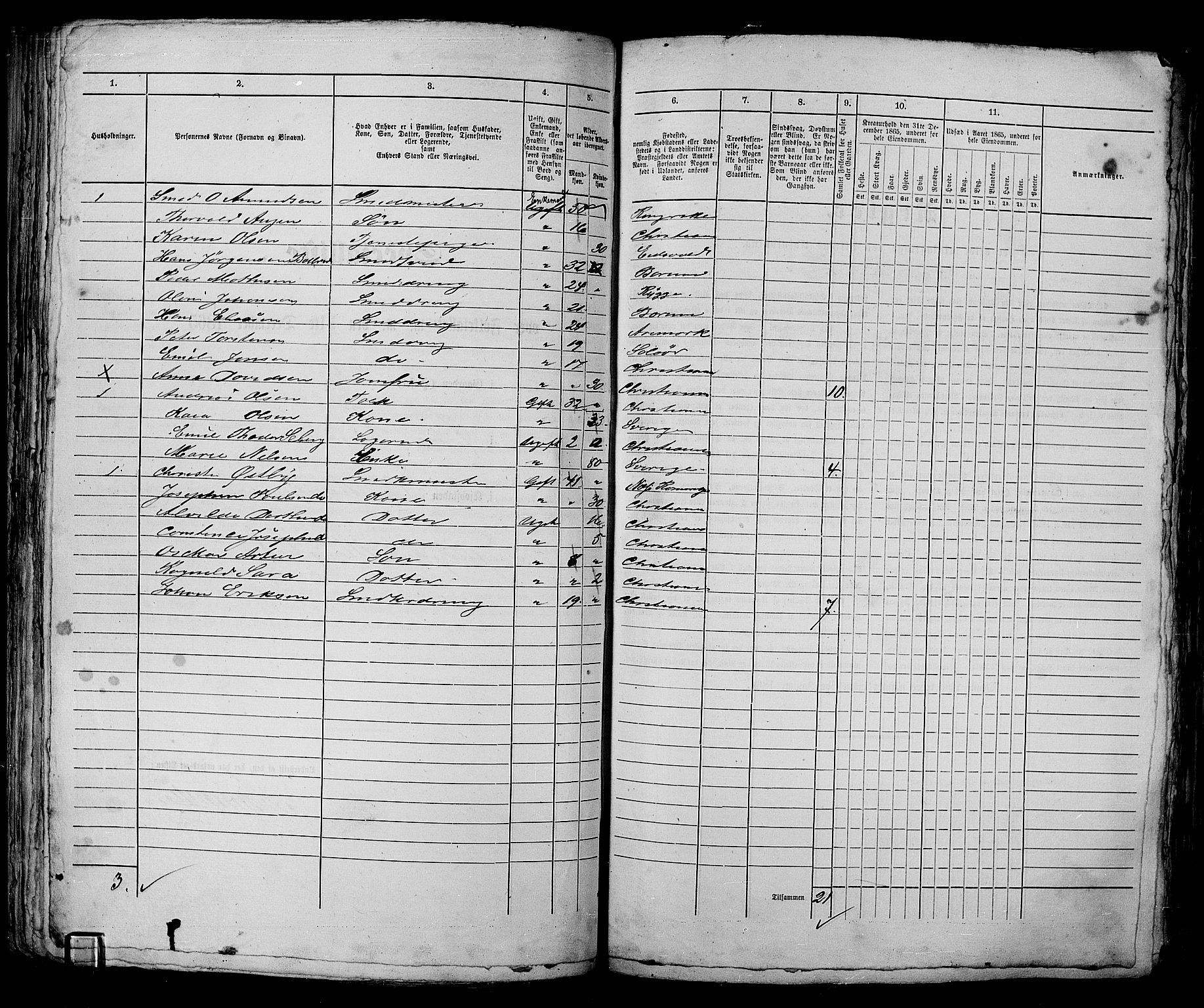 RA, 1865 census for Kristiania, 1865, p. 1873