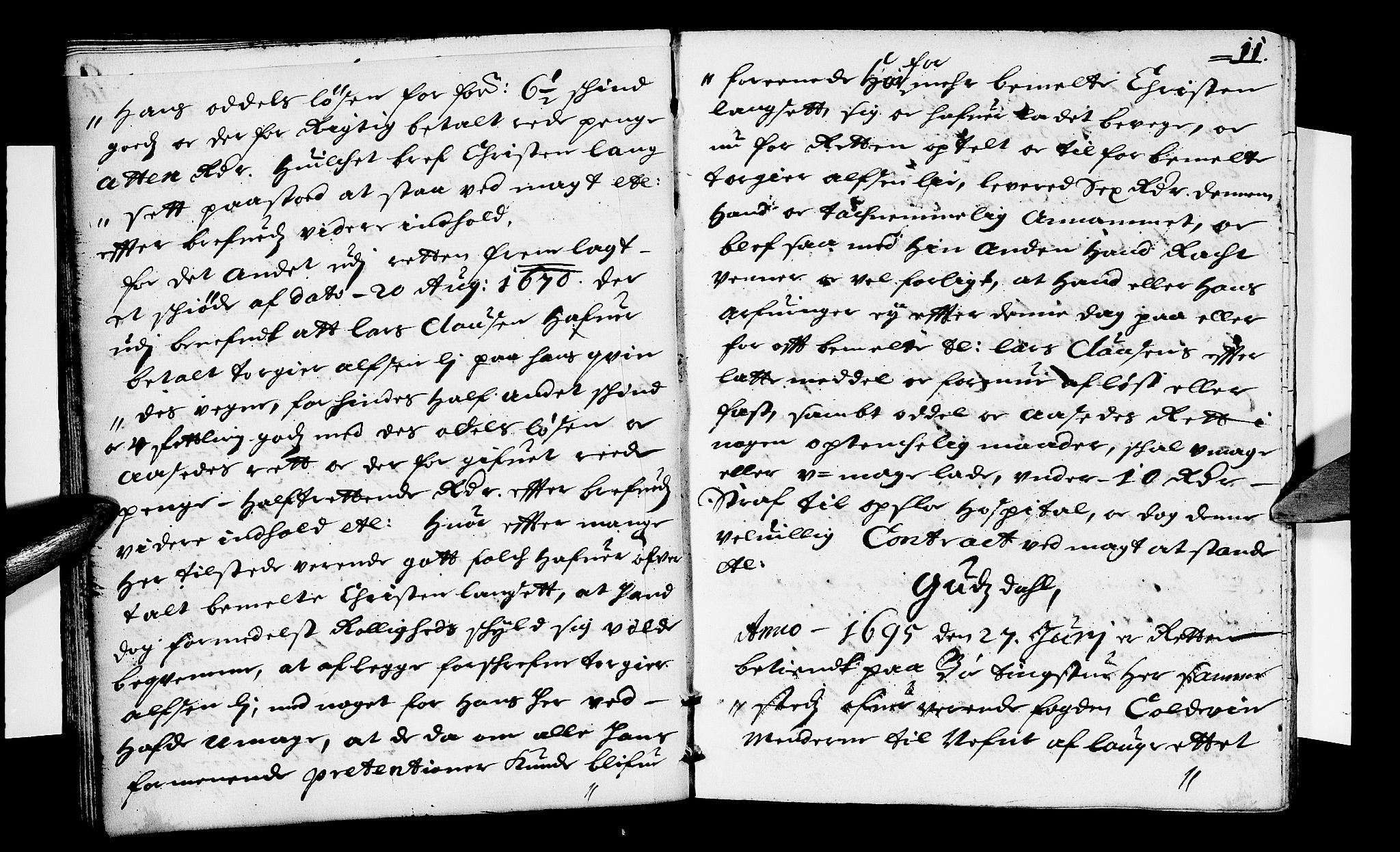 Sorenskriverier i Gudbrandsdalen, AV/SAH-TING-036/G/Gb/Gbb/L0018: Tingbok - Sør-Gudbrandsdal, 1695, p. 10b-11a