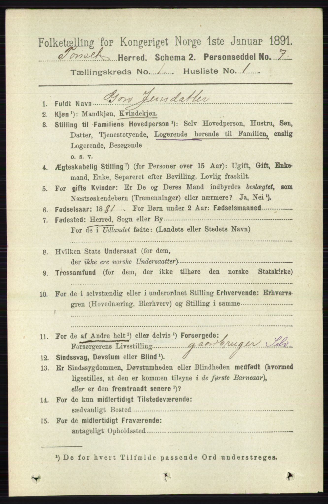 RA, 1891 census for 0437 Tynset, 1891, p. 80