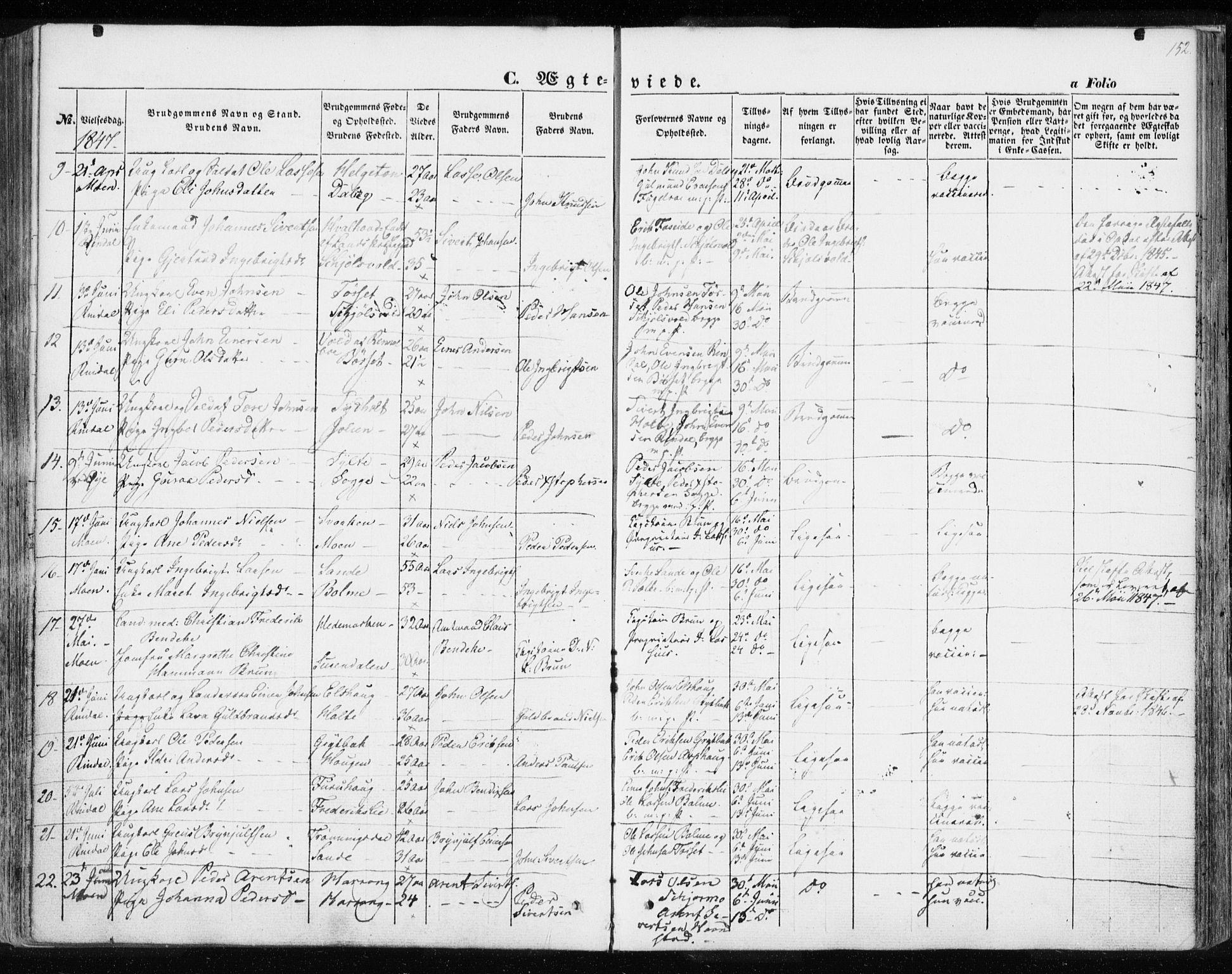 Ministerialprotokoller, klokkerbøker og fødselsregistre - Møre og Romsdal, AV/SAT-A-1454/595/L1043: Parish register (official) no. 595A05, 1843-1851, p. 152