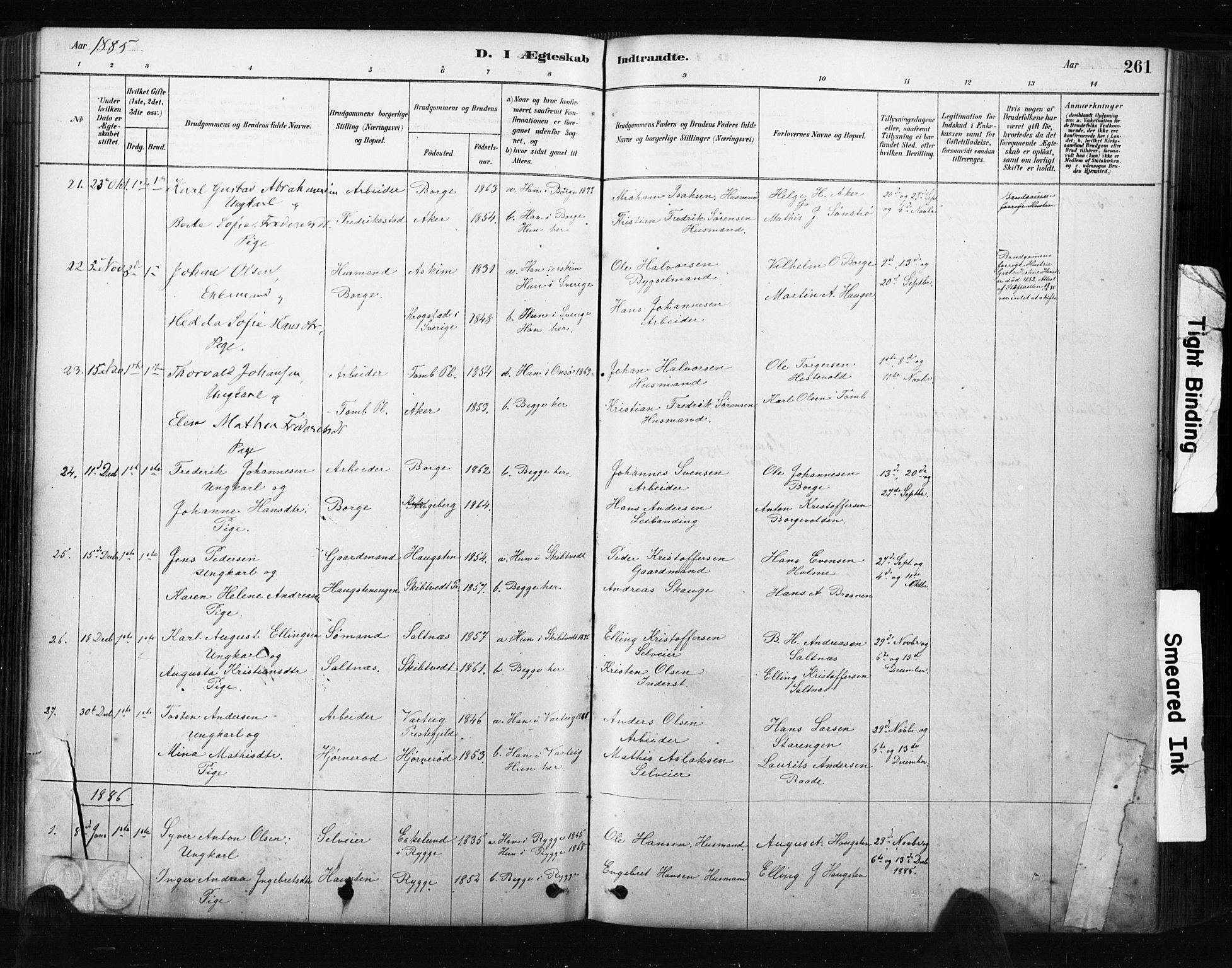 Råde prestekontor kirkebøker, AV/SAO-A-2009/F/Fa/L0007: Parish register (official) no. 7, 1878-1902, p. 261