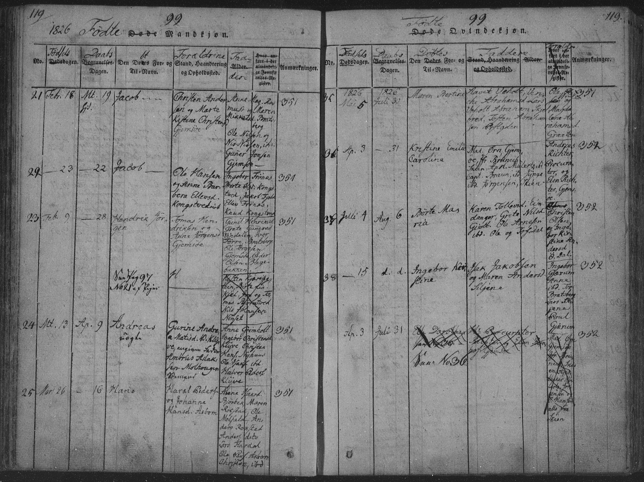 Solum kirkebøker, AV/SAKO-A-306/F/Fa/L0004: Parish register (official) no. I 4, 1814-1833, p. 119