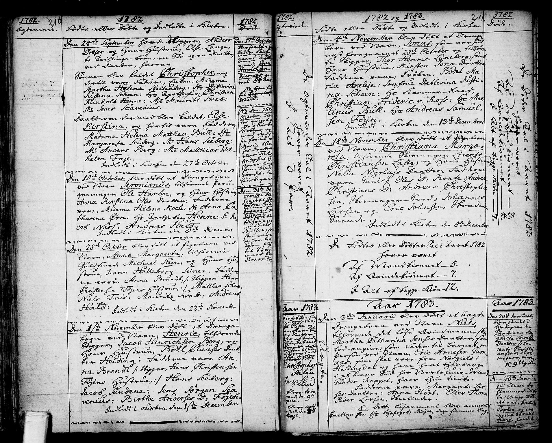 Tønsberg kirkebøker, SAKO/A-330/F/Fb/L0001: Parish register (official) no. II 1, 1690-1796, p. 210-211
