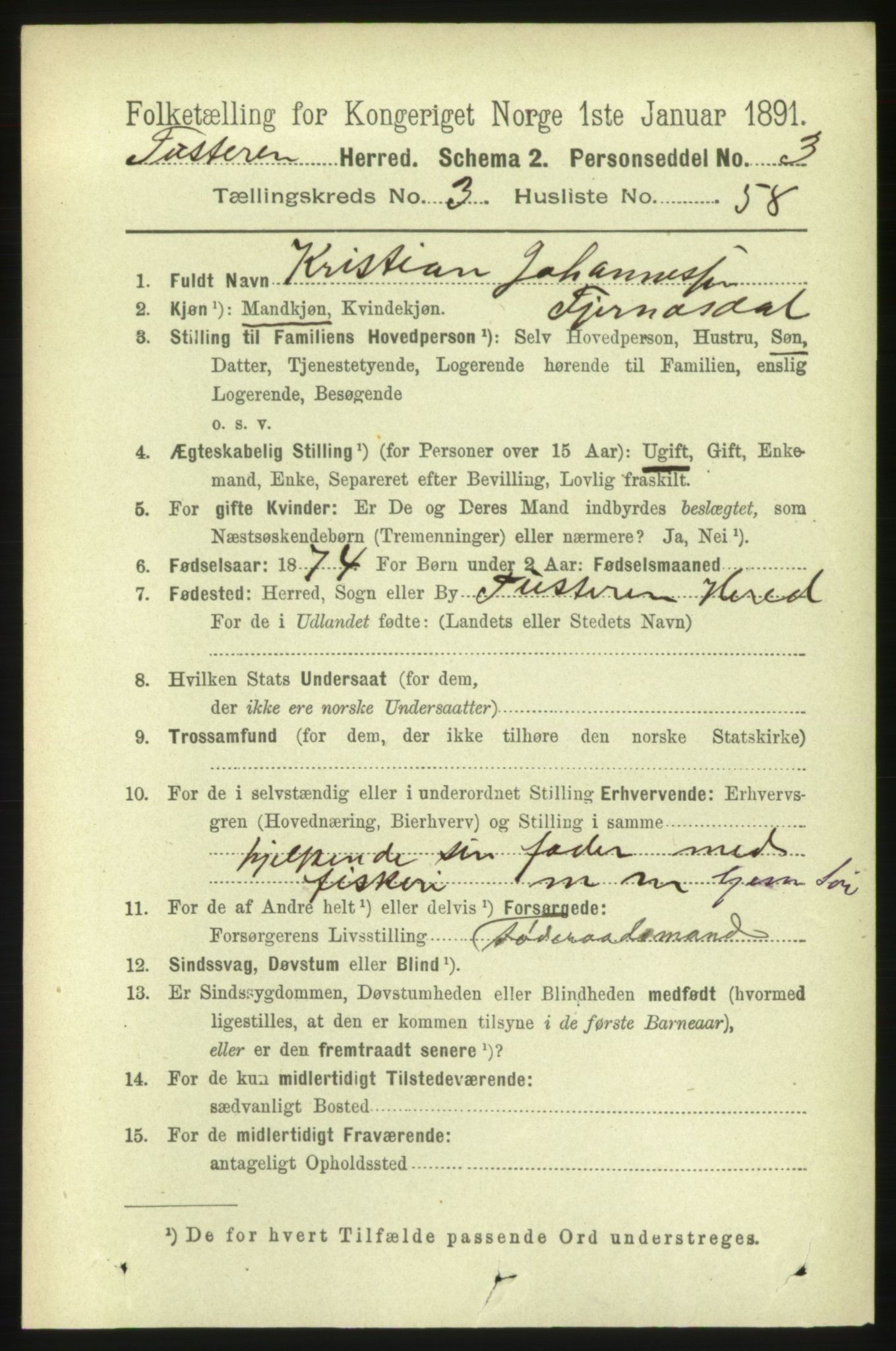 RA, 1891 census for 1572 Tustna, 1891, p. 1341