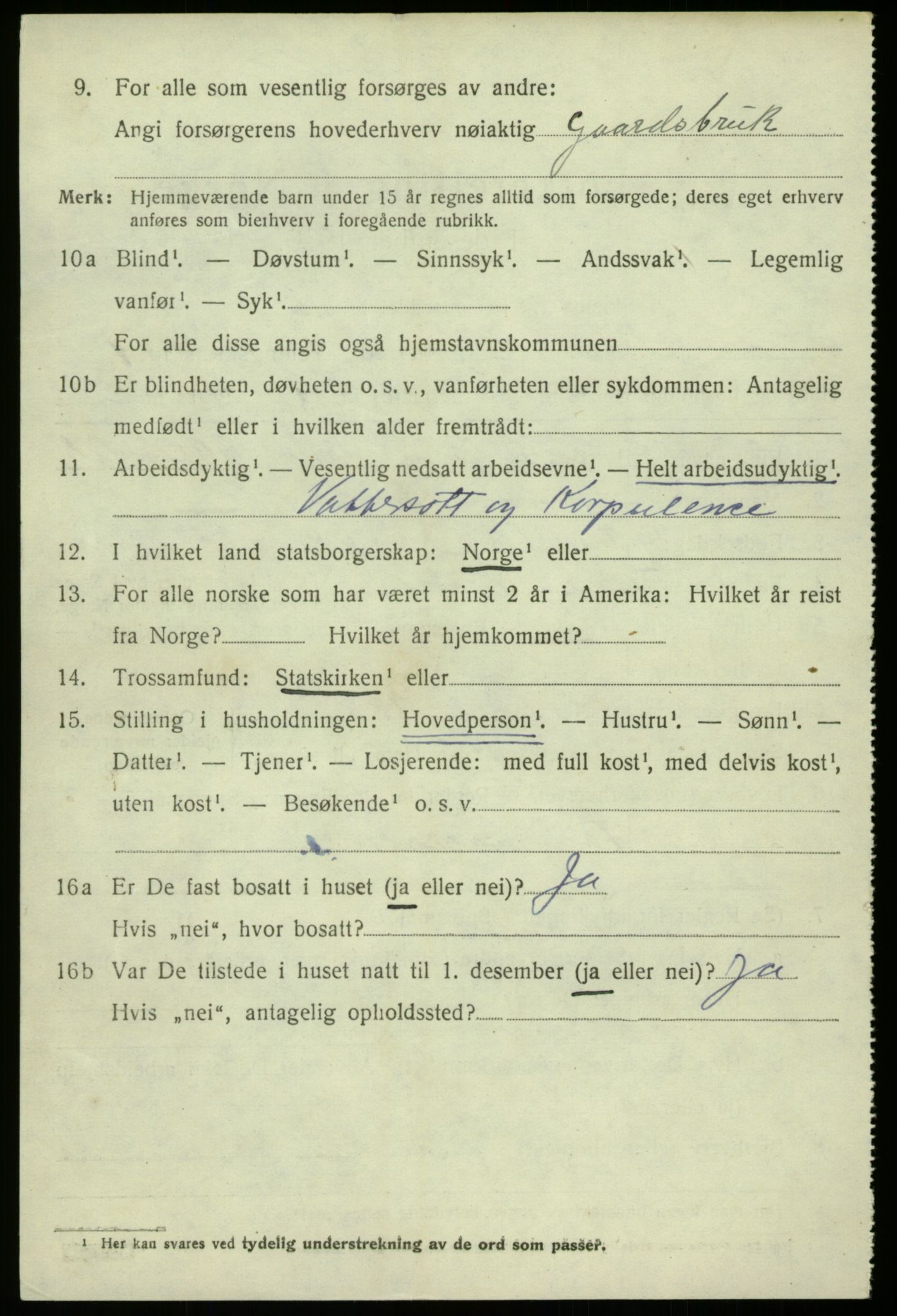 SAB, 1920 census for Modalen, 1920, p. 1453