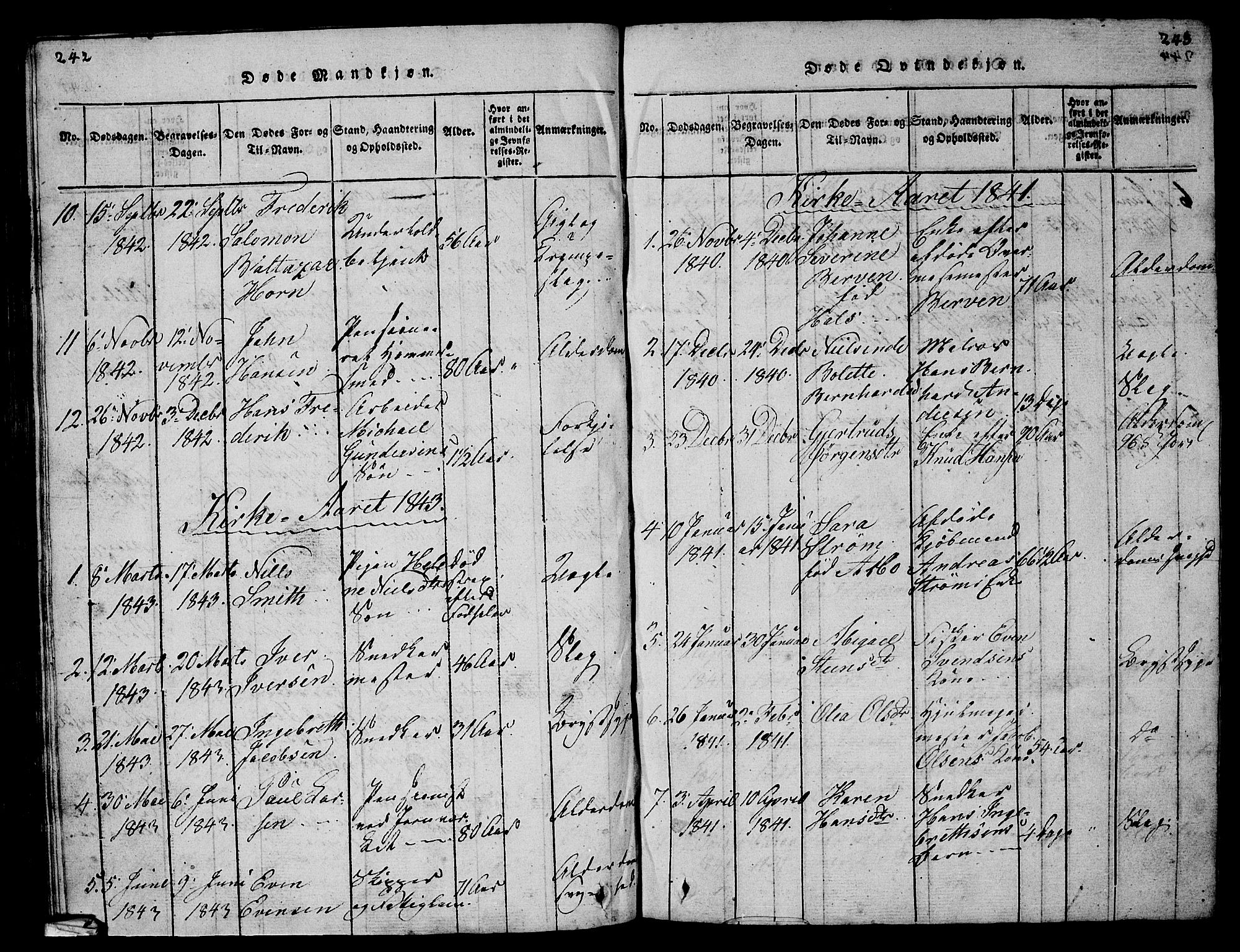 Larvik kirkebøker, AV/SAKO-A-352/G/Gb/L0001: Parish register (copy) no. II 1, 1818-1843, p. 242-243