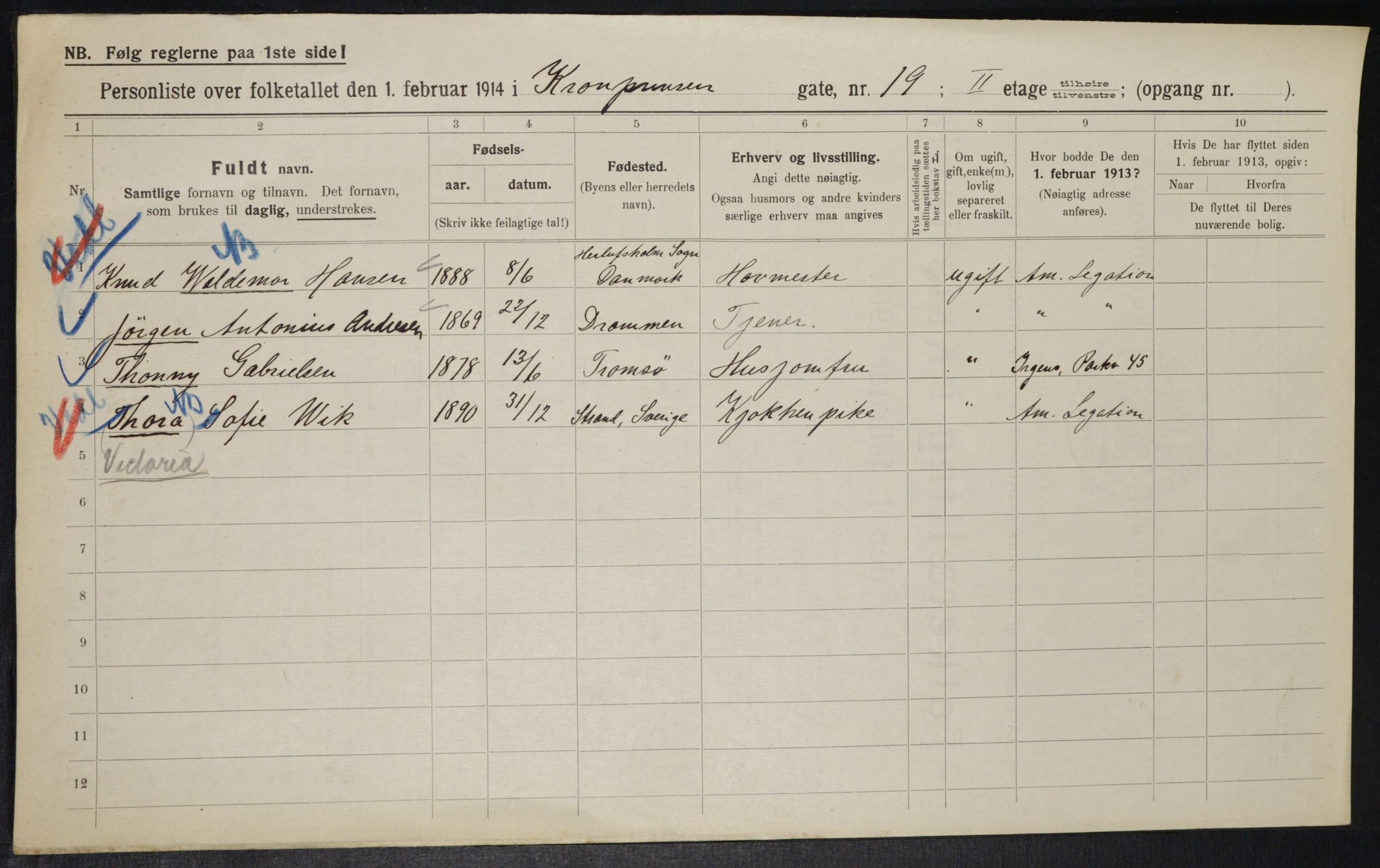 OBA, Municipal Census 1914 for Kristiania, 1914, p. 54624