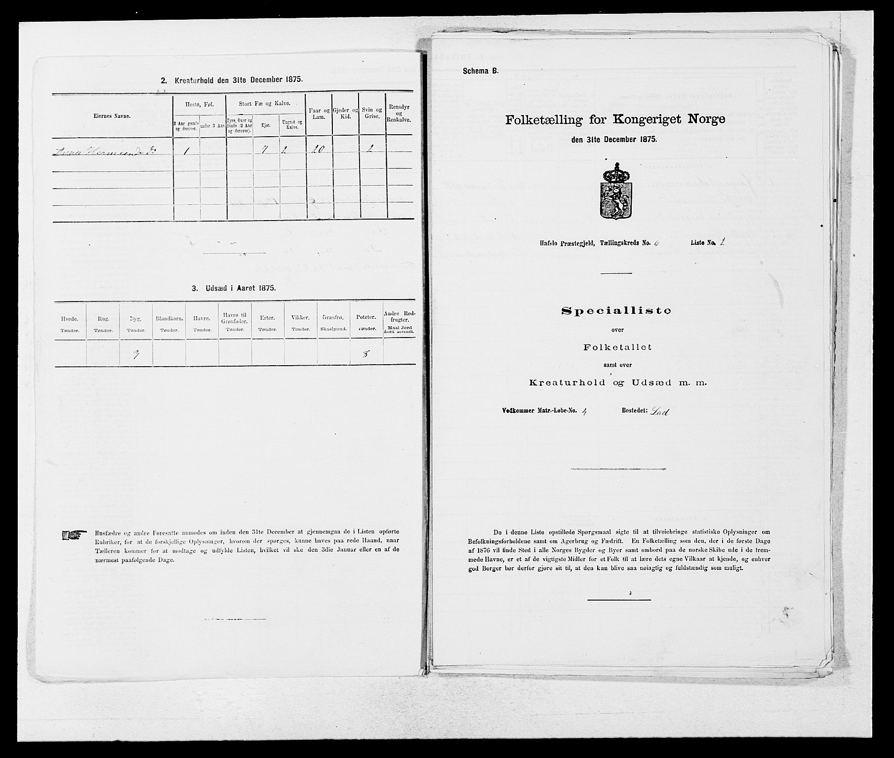 SAB, 1875 census for 1425P Hafslo, 1875, p. 684