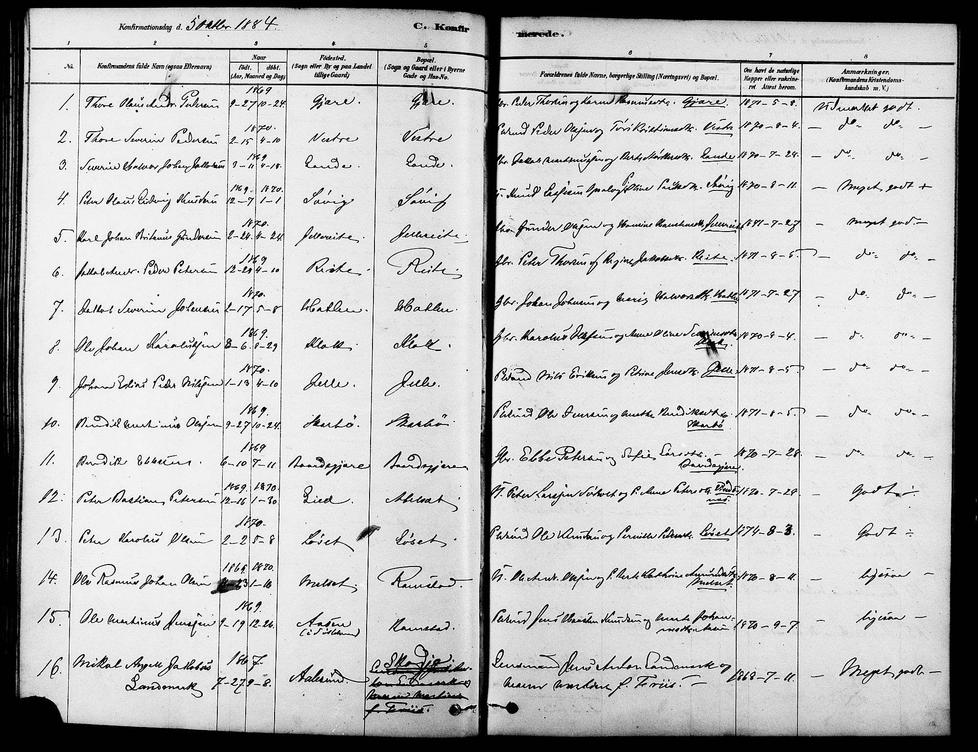 Ministerialprotokoller, klokkerbøker og fødselsregistre - Møre og Romsdal, SAT/A-1454/522/L0315: Parish register (official) no. 522A10, 1878-1890