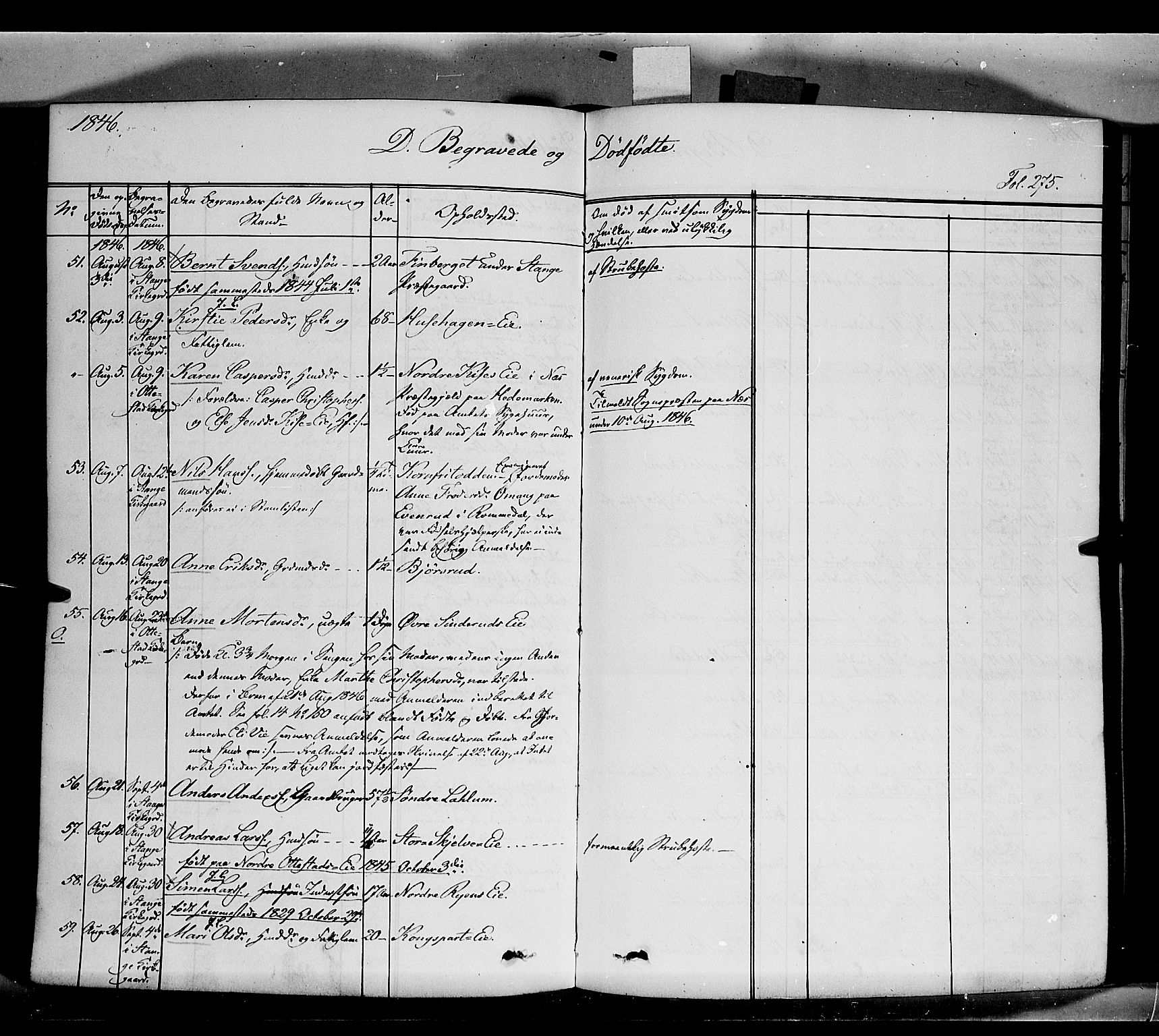 Stange prestekontor, AV/SAH-PREST-002/K/L0011: Parish register (official) no. 11, 1846-1852, p. 275