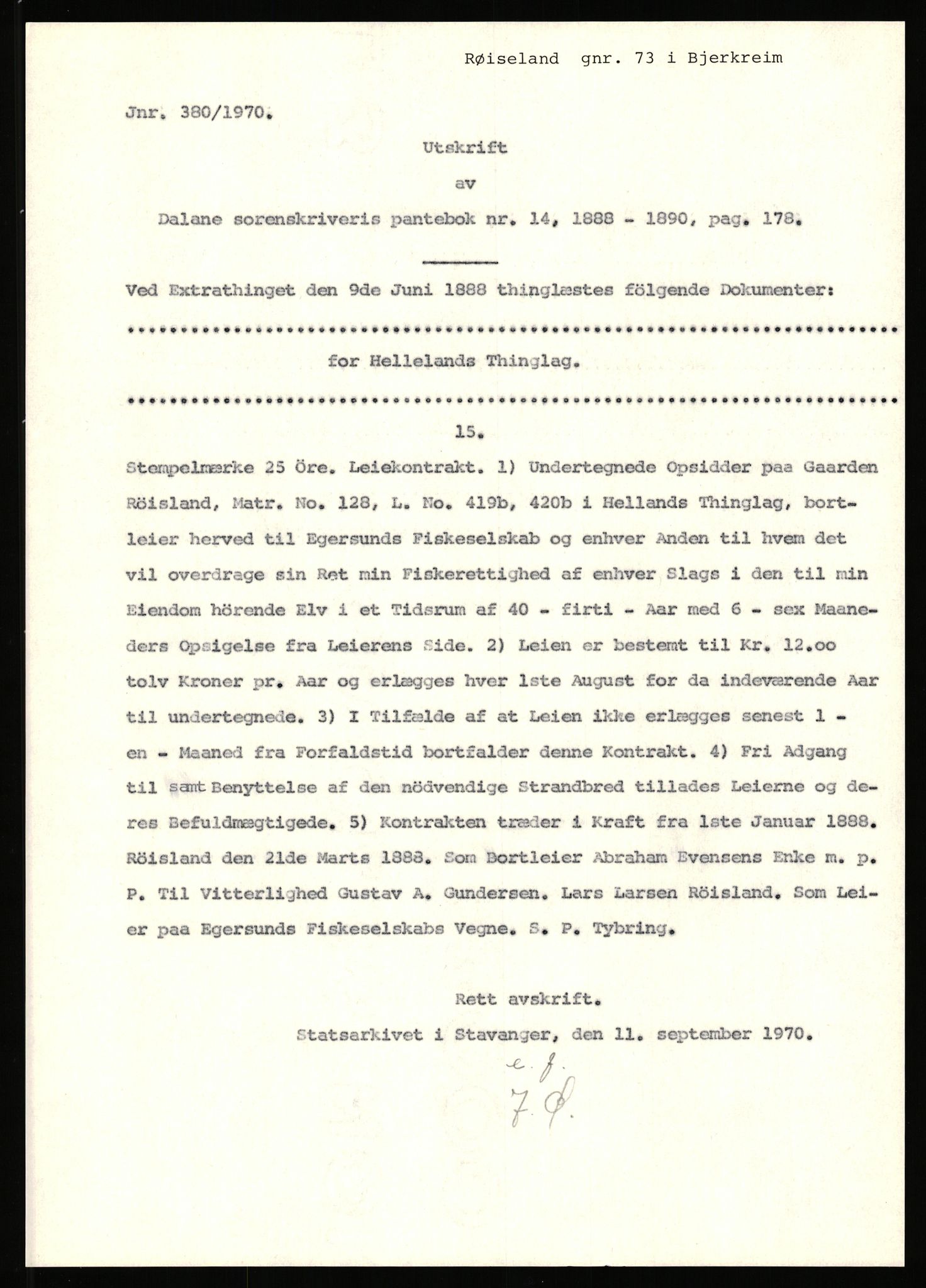 Statsarkivet i Stavanger, SAST/A-101971/03/Y/Yj/L0071: Avskrifter sortert etter gårdsnavn: Røden lille - Røvær, 1750-1930, p. 336