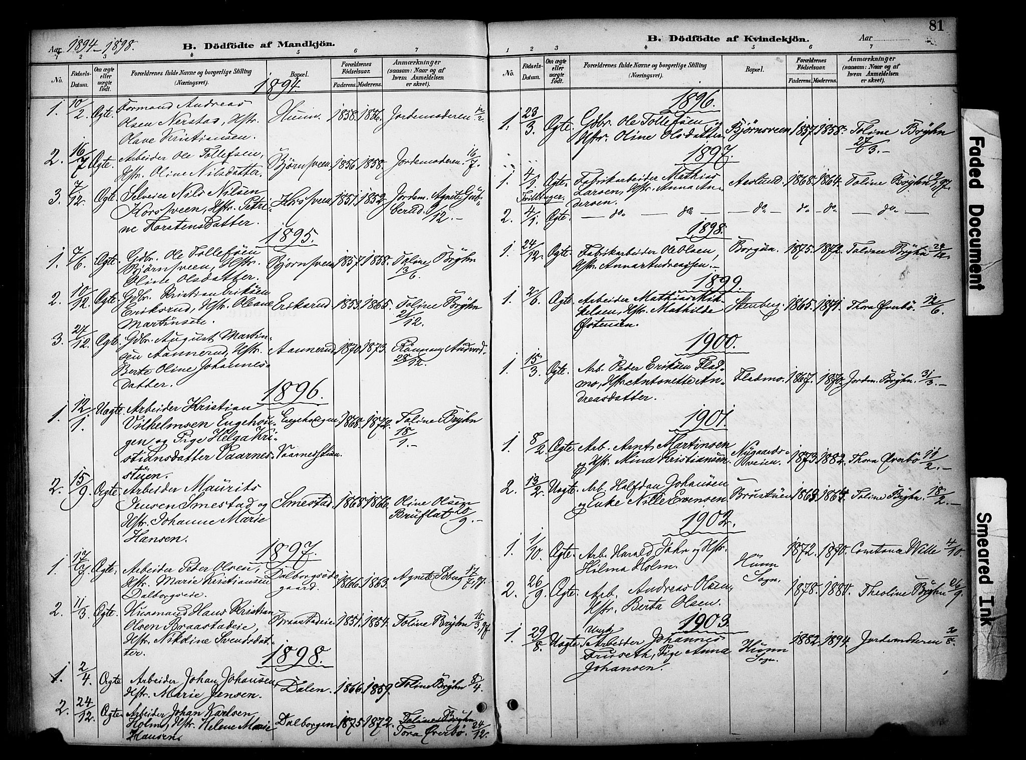 Vardal prestekontor, SAH/PREST-100/H/Ha/Haa/L0012: Parish register (official) no. 12, 1893-1904, p. 81