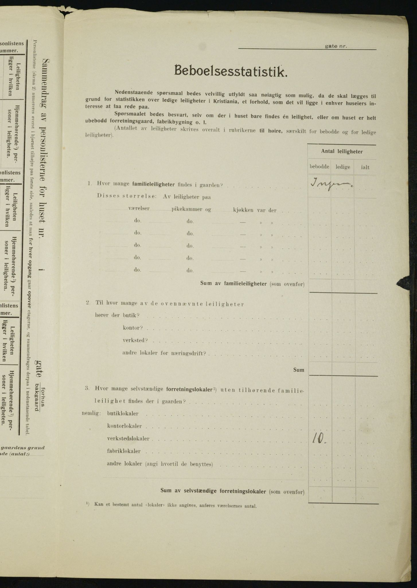 OBA, Municipal Census 1910 for Kristiania, 1910, p. 11830