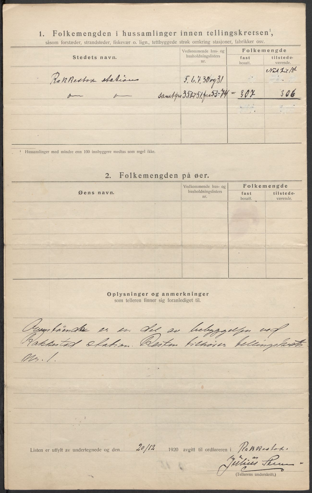 SAO, 1920 census for Rakkestad, 1920, p. 13