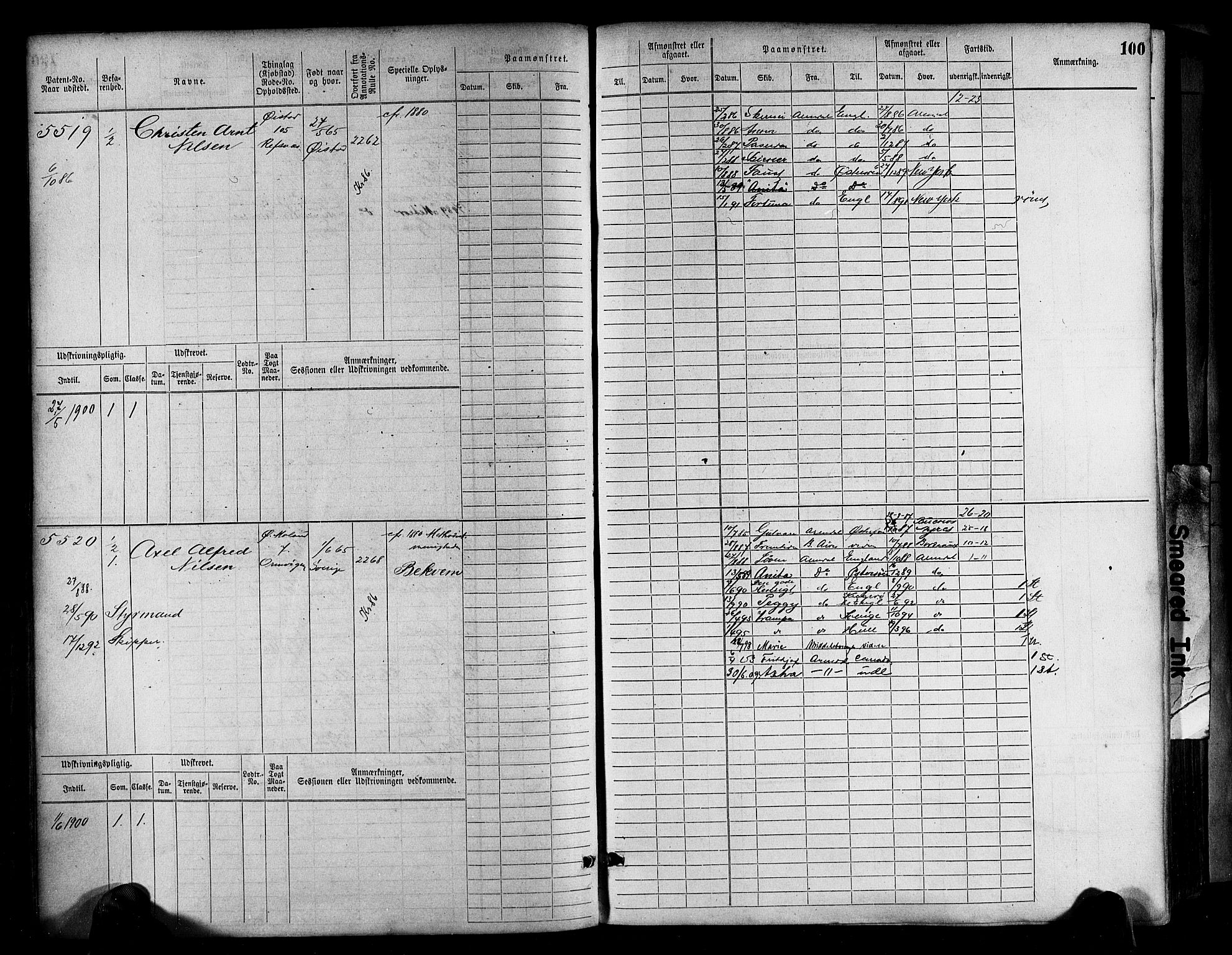 Arendal mønstringskrets, AV/SAK-2031-0012/F/Fb/L0017: Hovedrulle A nr 5323-6076, S-15, 1884-1892, p. 101