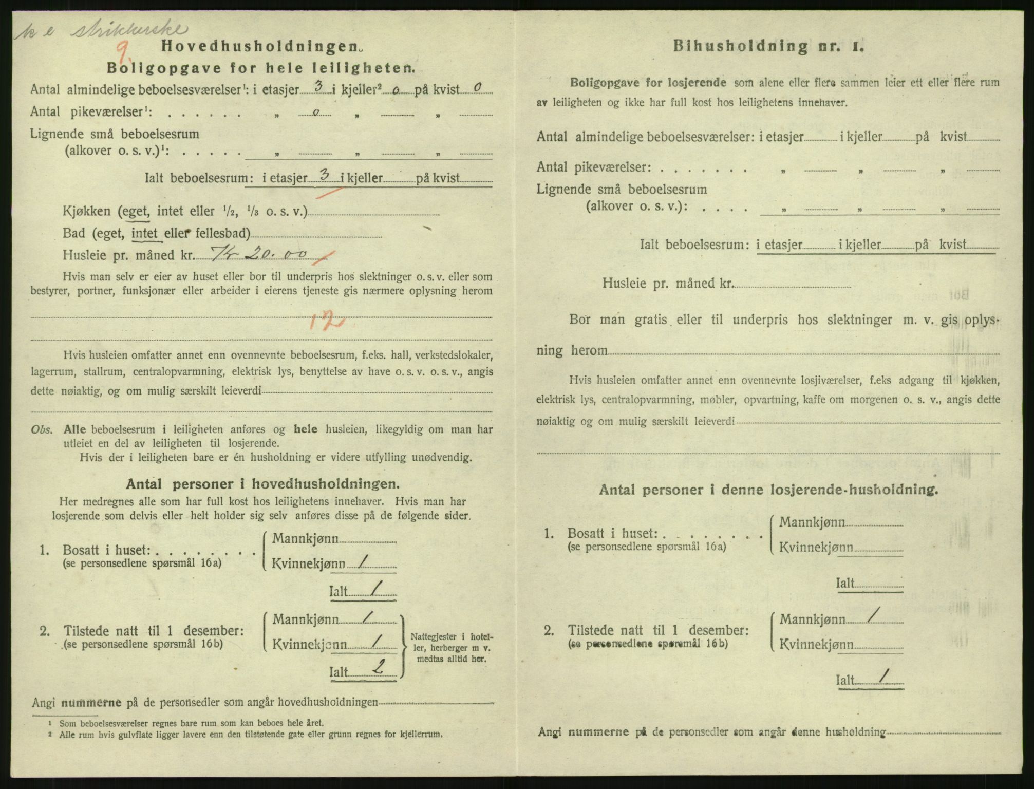 SAK, 1920 census for Tvedestrand, 1920, p. 884