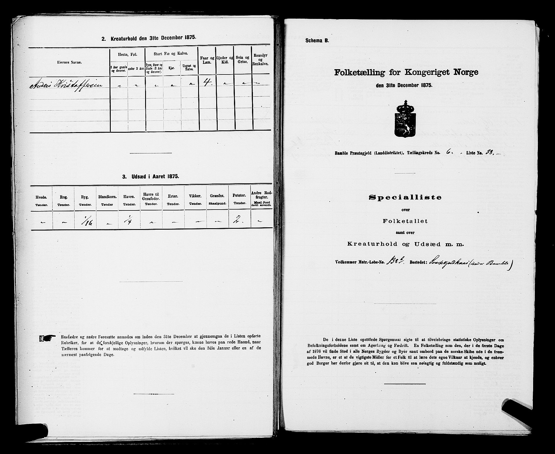 SAKO, 1875 census for 0814L Bamble/Bamble, 1875, p. 936