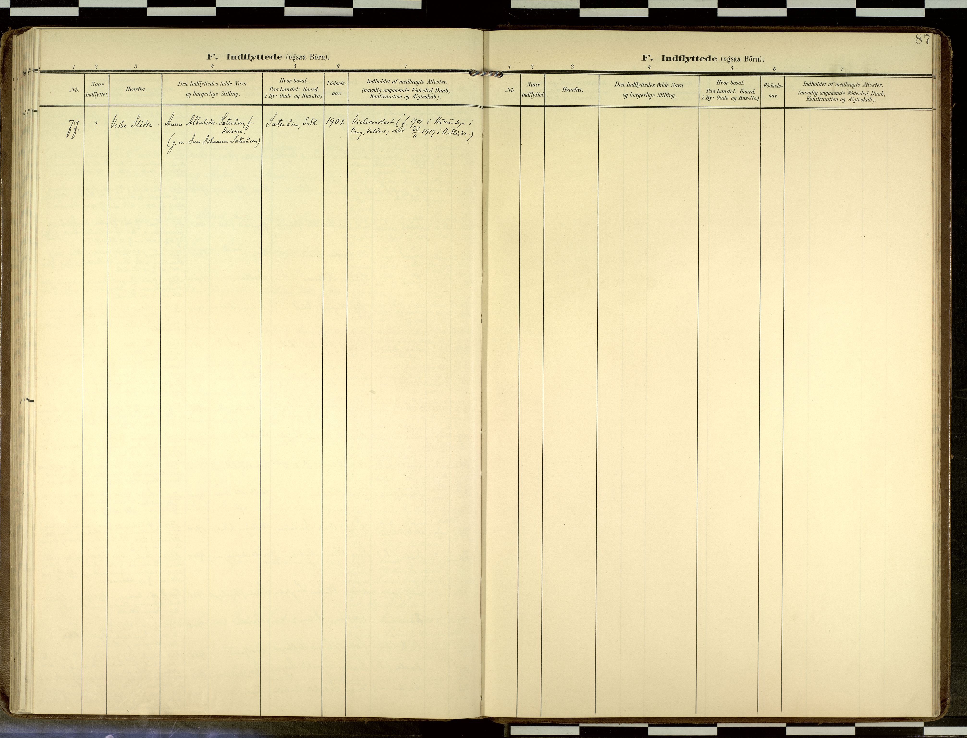 Elverum prestekontor, AV/SAH-PREST-044/H/Ha/Haa/L0019: Parish register (official) no. 19, 1903-1926, p. 87