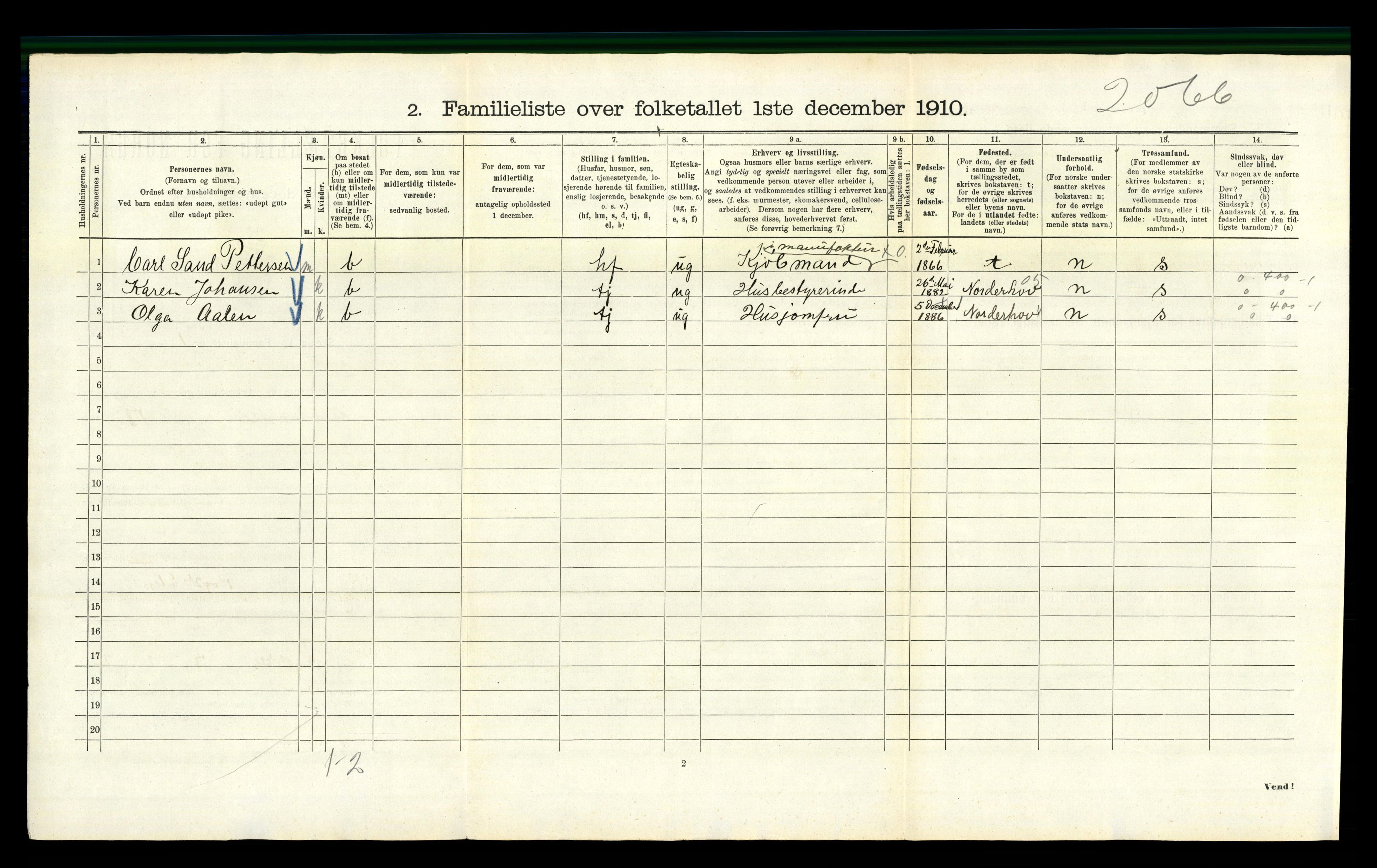 RA, 1910 census for Kristiania, 1910, p. 71566