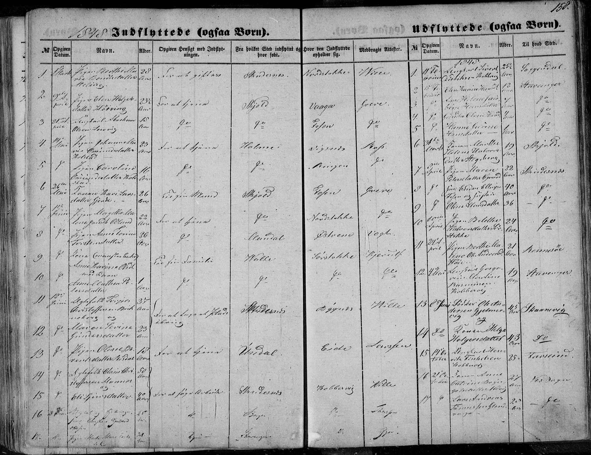 Avaldsnes sokneprestkontor, SAST/A -101851/H/Ha/Haa/L0008: Parish register (official) no. A 8, 1847-1857, p. 158