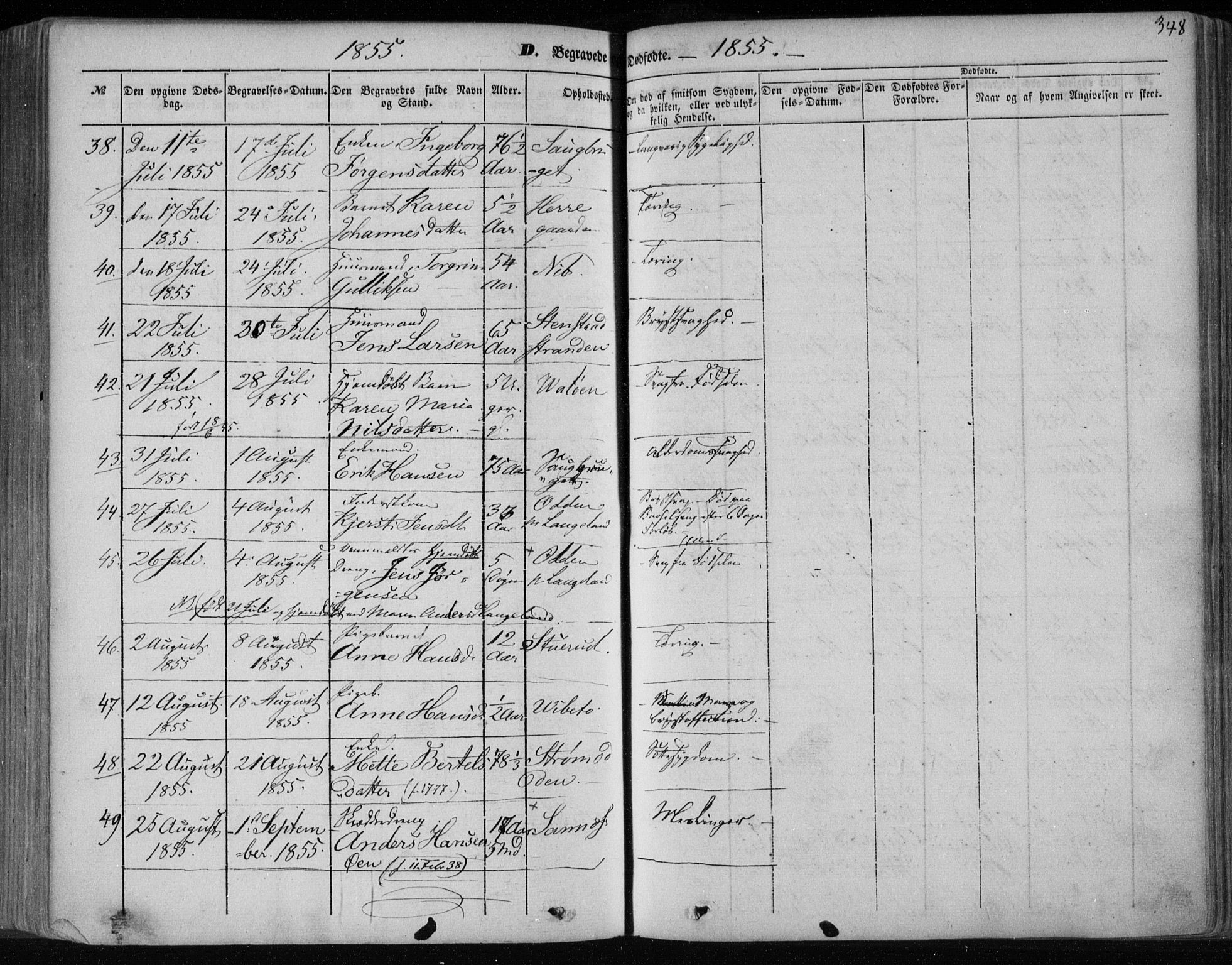 Holla kirkebøker, AV/SAKO-A-272/F/Fa/L0005: Parish register (official) no. 5, 1849-1860, p. 348