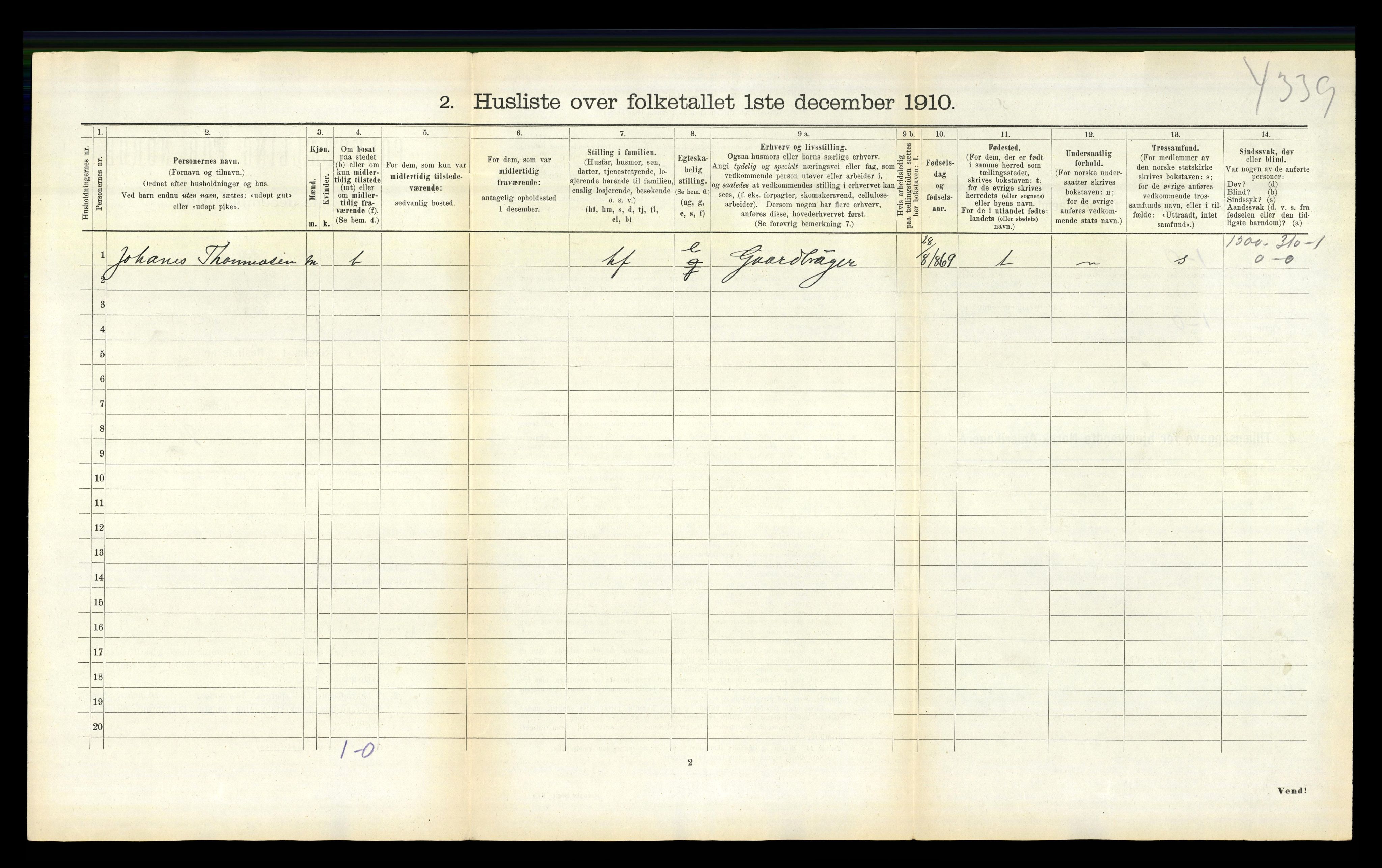 RA, 1910 census for Luster, 1910, p. 1260