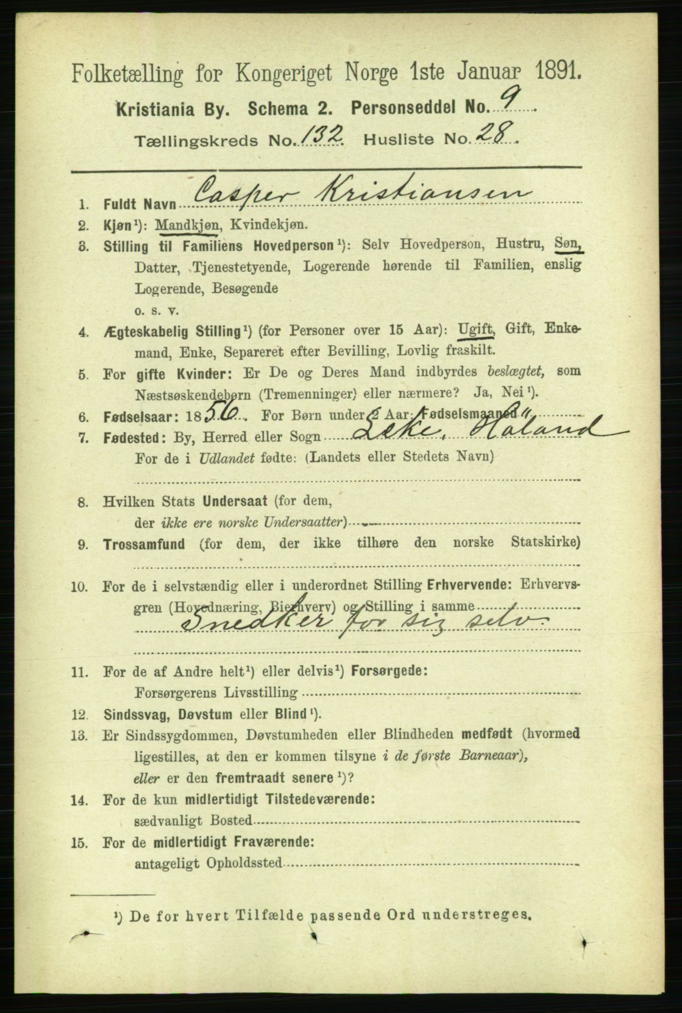 RA, 1891 census for 0301 Kristiania, 1891, p. 71786