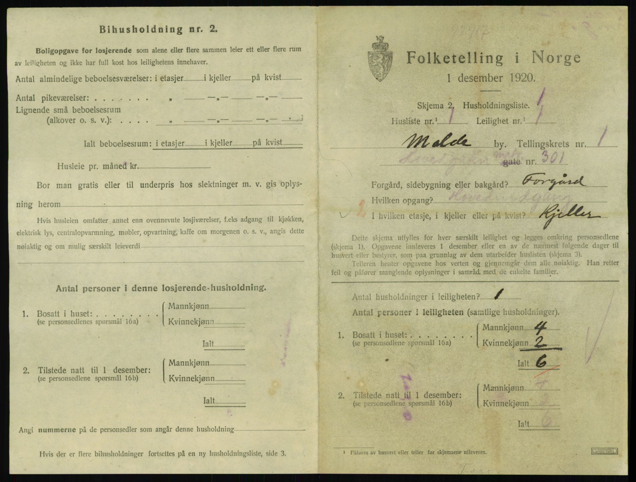 SAT, 1920 census for Molde, 1920, p. 781