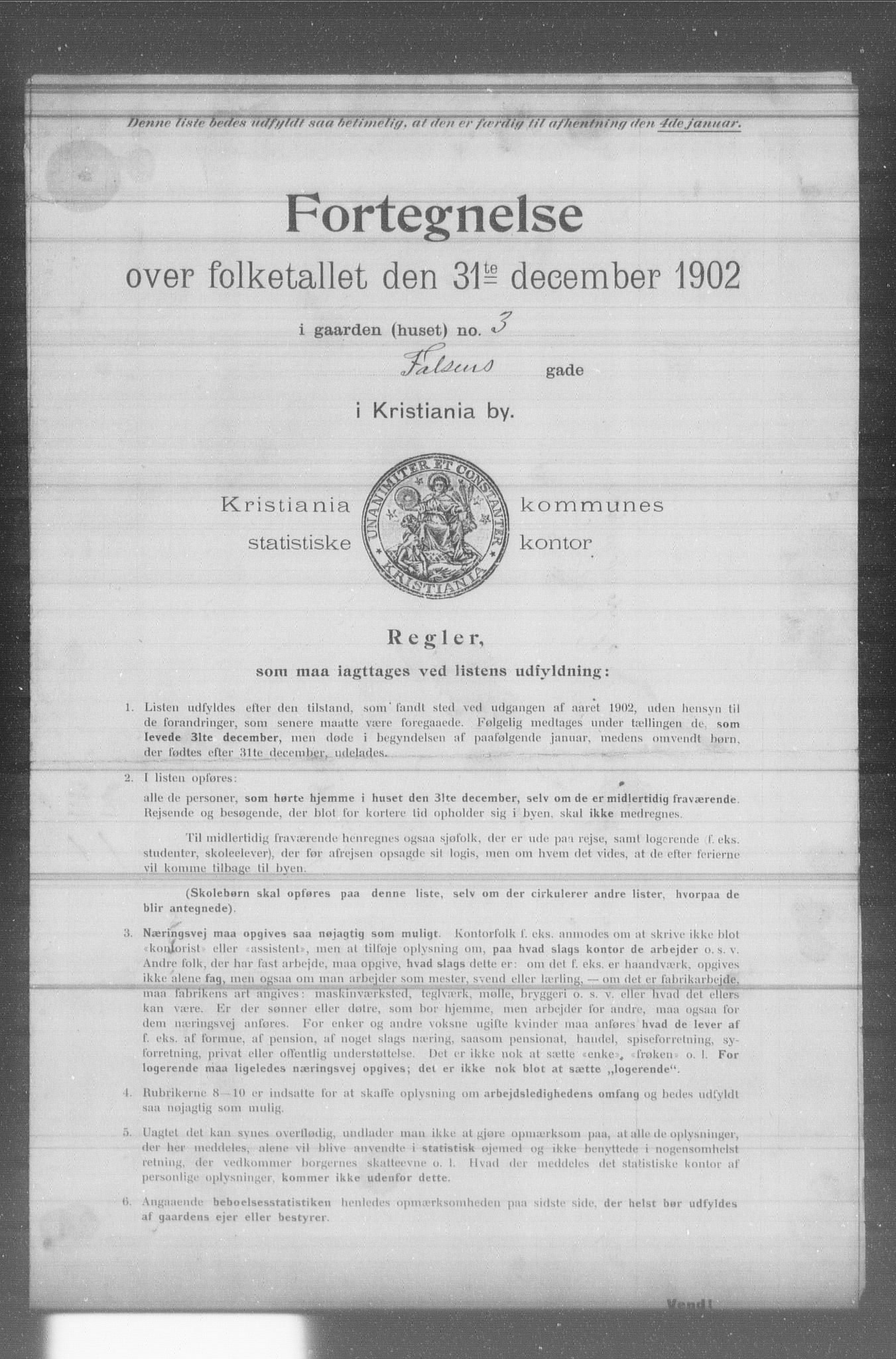 OBA, Municipal Census 1902 for Kristiania, 1902, p. 4587