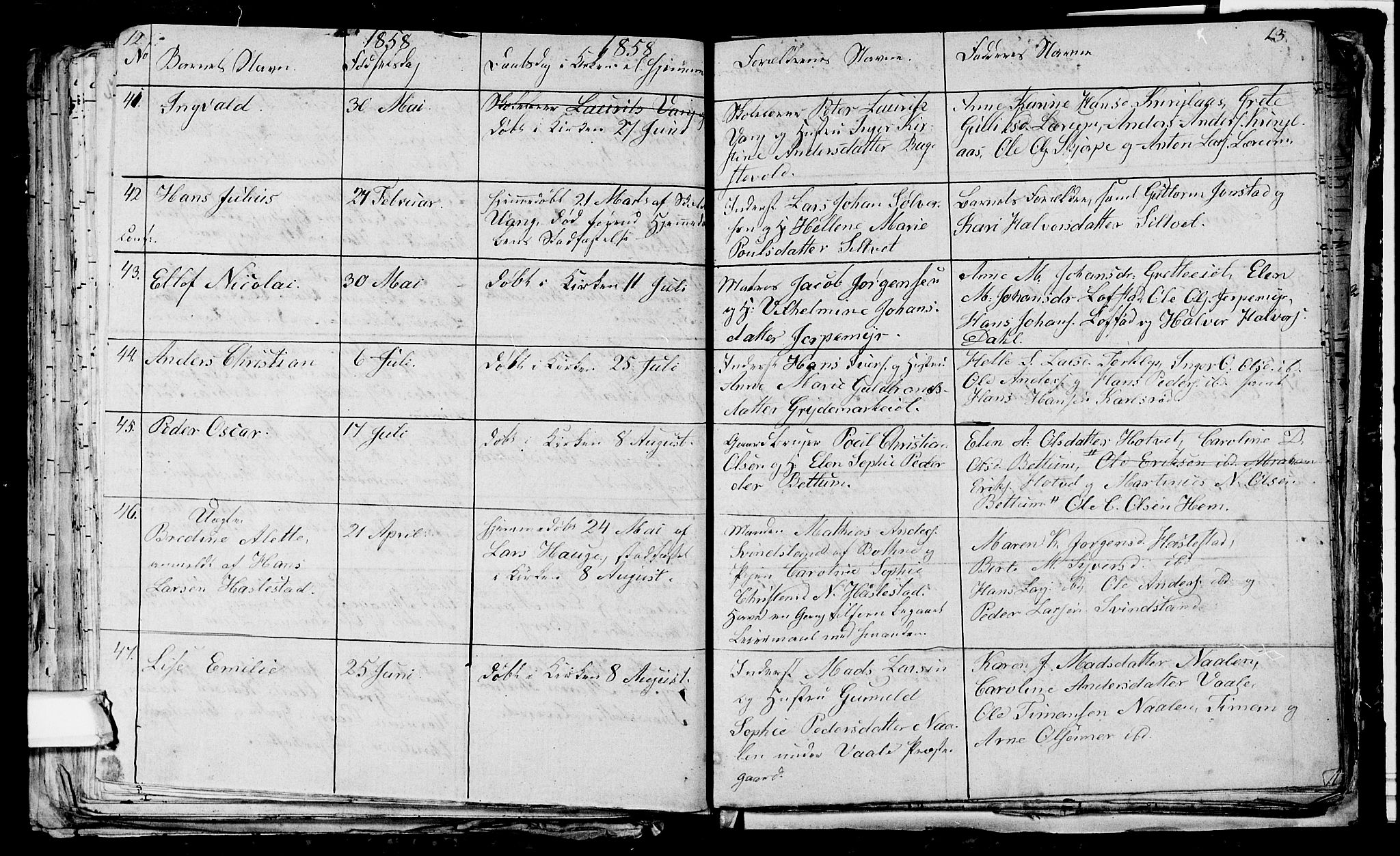 Våle kirkebøker, AV/SAKO-A-334/G/Ga/L0002: Parish register (copy) no. I 2, 1851-1863, p. 12-13